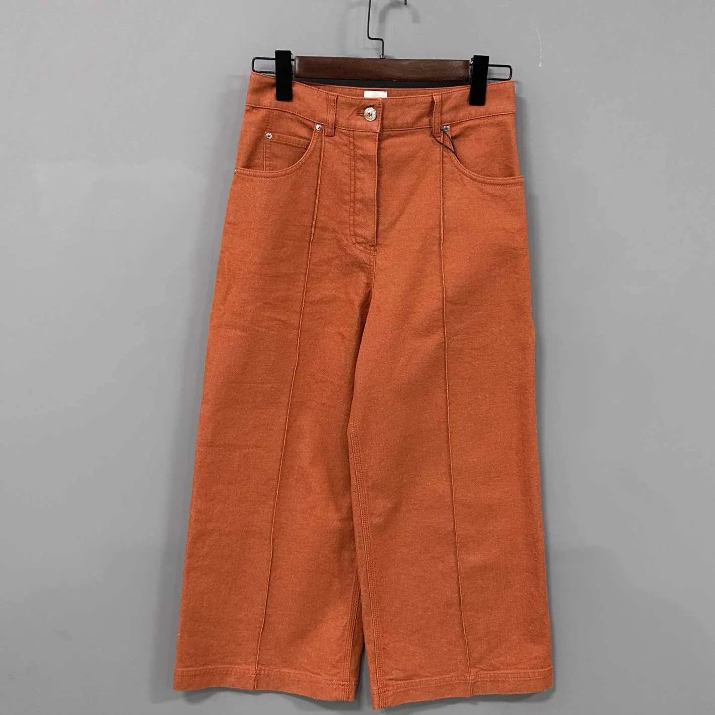 Hermes HERMES Orange Wide Leg Work Pants 36 99 New Size 26" / US 2 / IT 38 - 1 Thumbnail