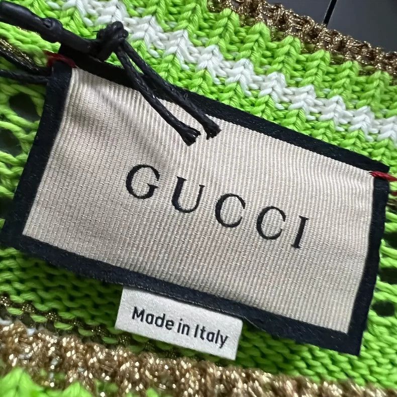 Gucci Gucci White and green striped hollow GG knitwear 2502-Nexta Size US XS / EU 42 / 0 - 8 Thumbnail