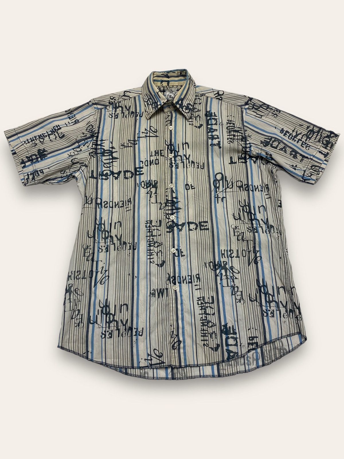 Hysteric Glamour Vintage YIN WEY Striped Avant Garde y2k Button Up Size US L / EU 52-54 / 3 - 1 Thumbnail