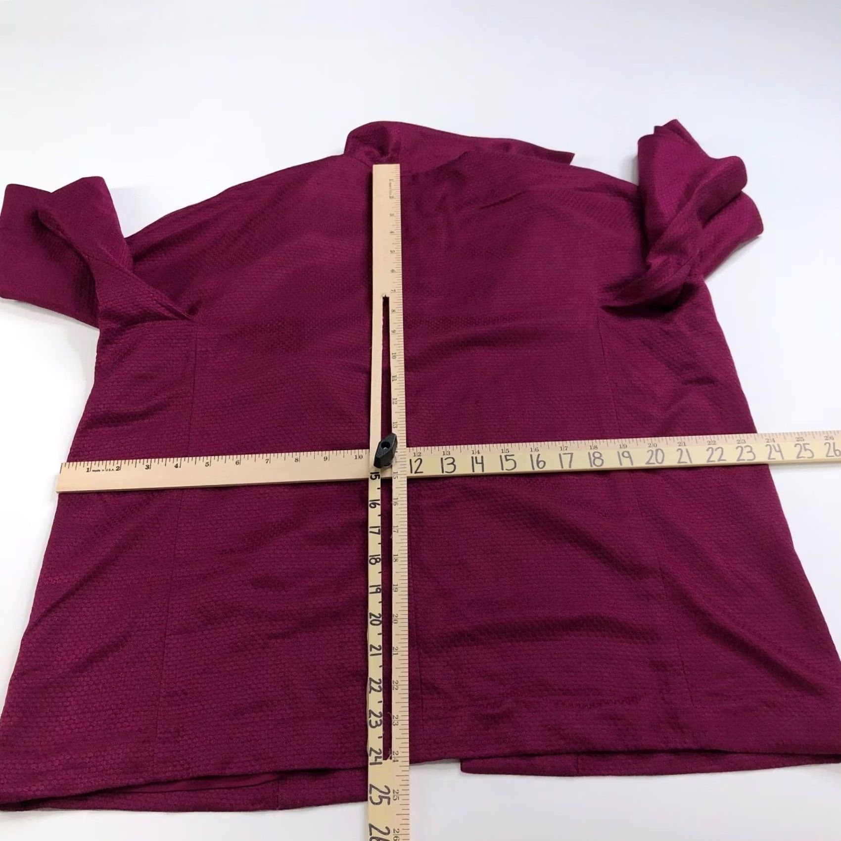 J. Jill J.Jill Blazer Silk Blend Two Button Office Jacket Red Purple / Women / Blazer / M / Regular / Button / Solid / Dressy / Business / Formal / Workwear Size M / US 6-8 / IT 42-44 - 5 Thumbnail