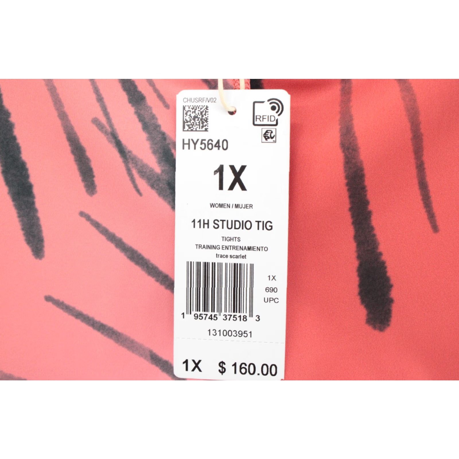 Adidas Adidas Leggings Womens 1X HONORE 11H Tiger Print Scarlet Activewear Yoga Studio Training 26 Inseam Size 40" / US 18 - 7 Thumbnail