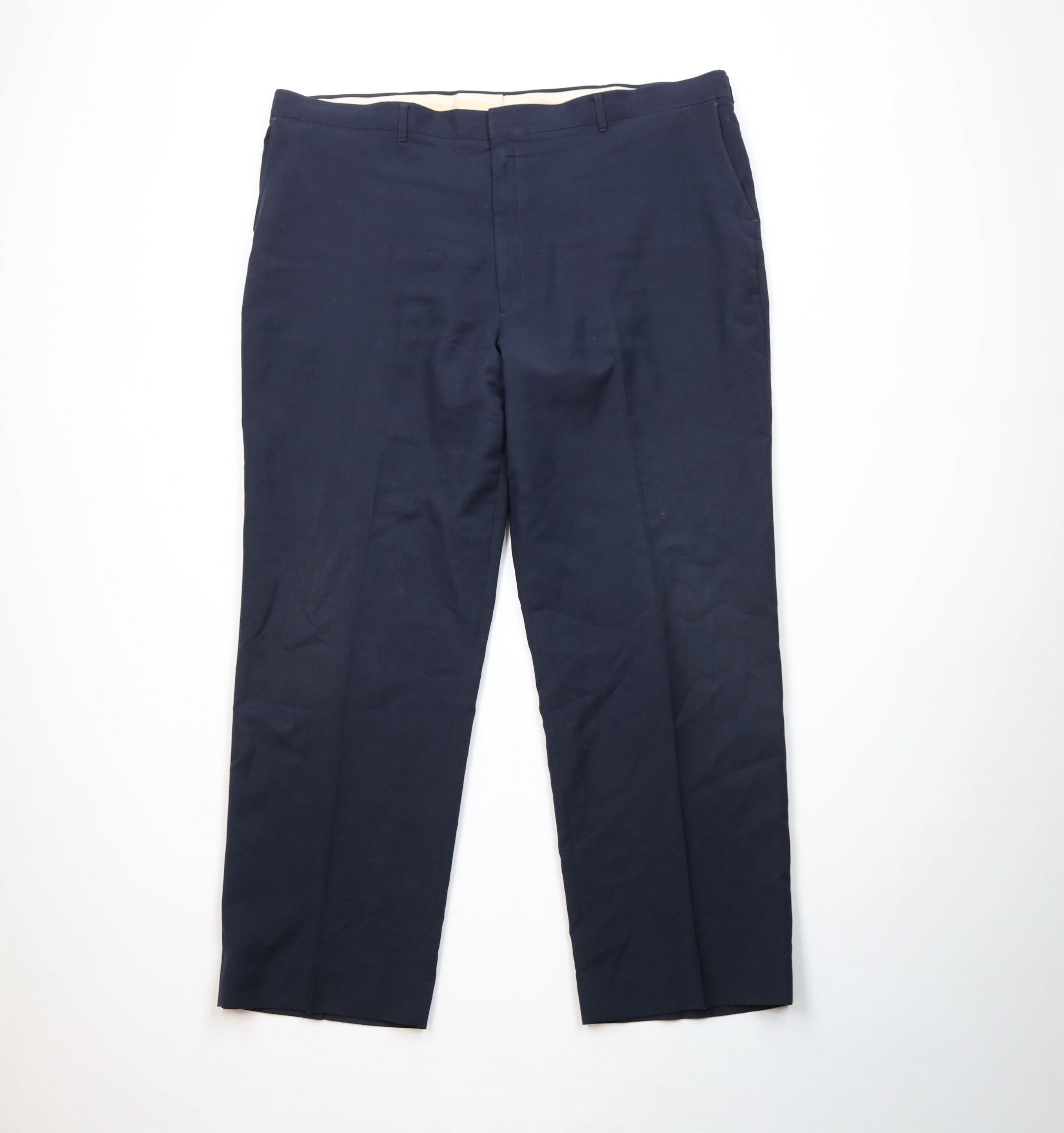 Vintage Vintage 70s Streetwear Wide Leg Knit Chino Pants Blue USA Size US 44 / EU 60 - 1 Thumbnail