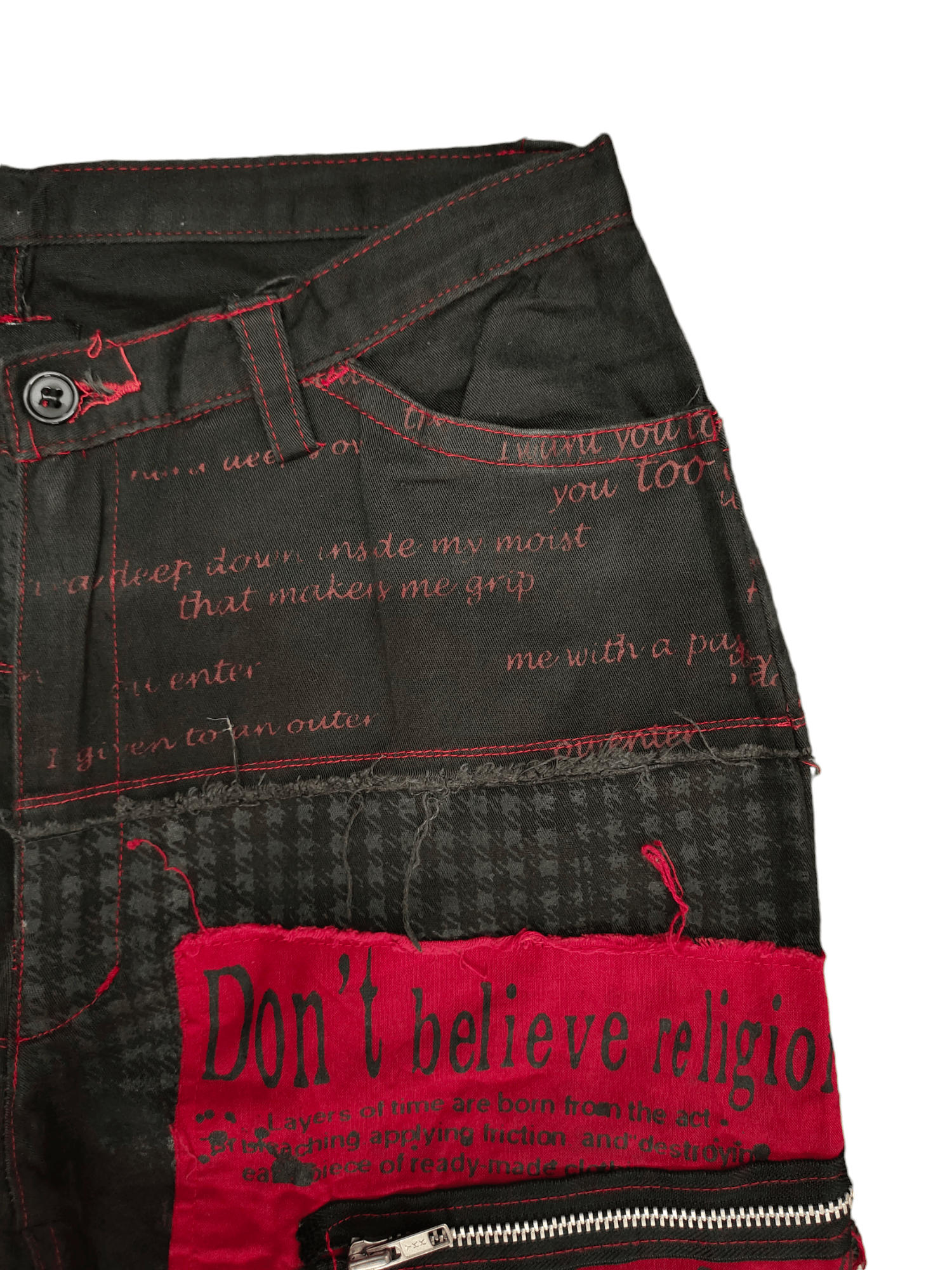 Seditionaries Vintage Y2k H.Anarchy Punk Poem Parches Zipper Hagi Pants Size US 28 / EU 44 - 5 Thumbnail