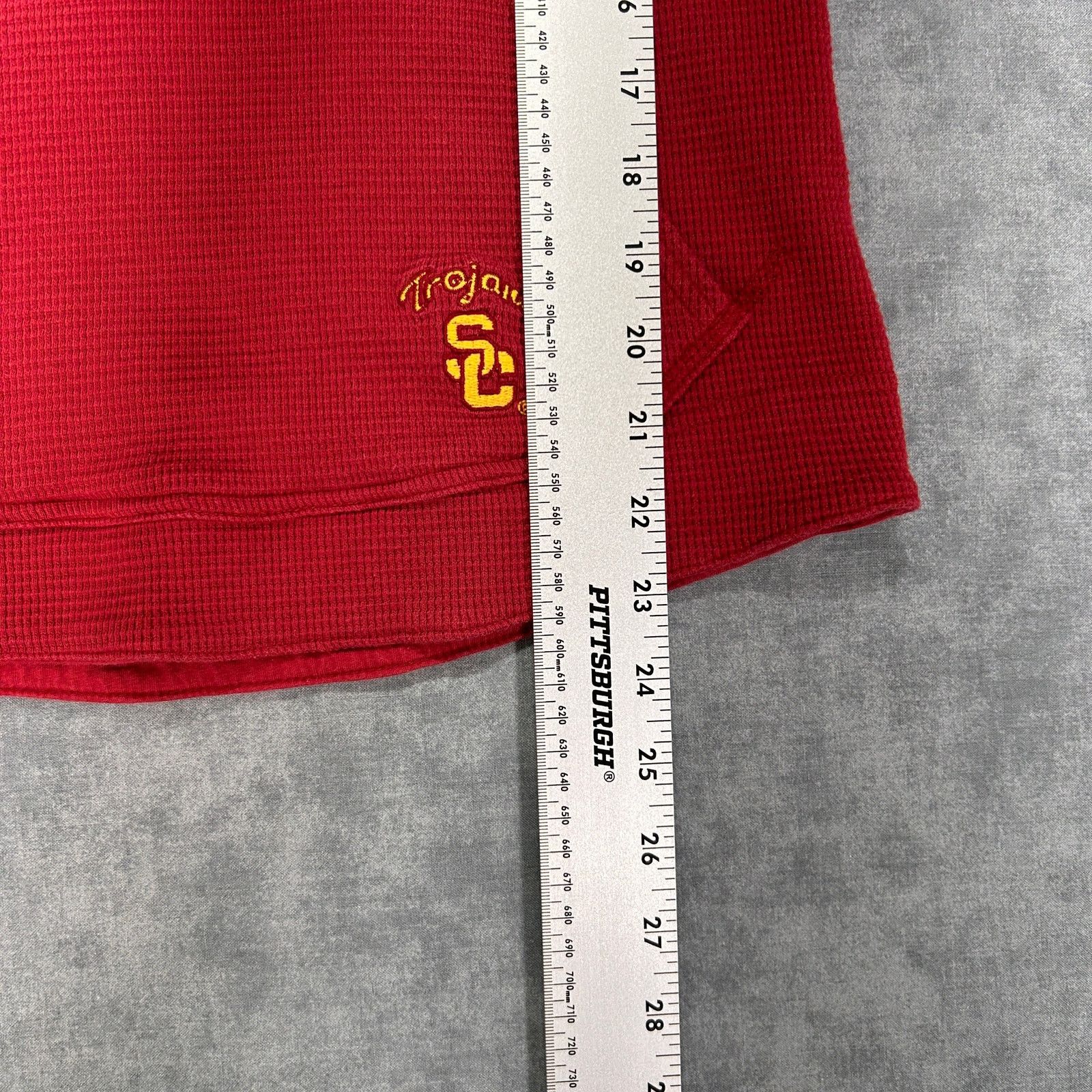 Nike VTG Y2K Nike USC Trojans waffle knit thermal hoodie womens M Size L / US 10 / IT 46 - 8 Thumbnail