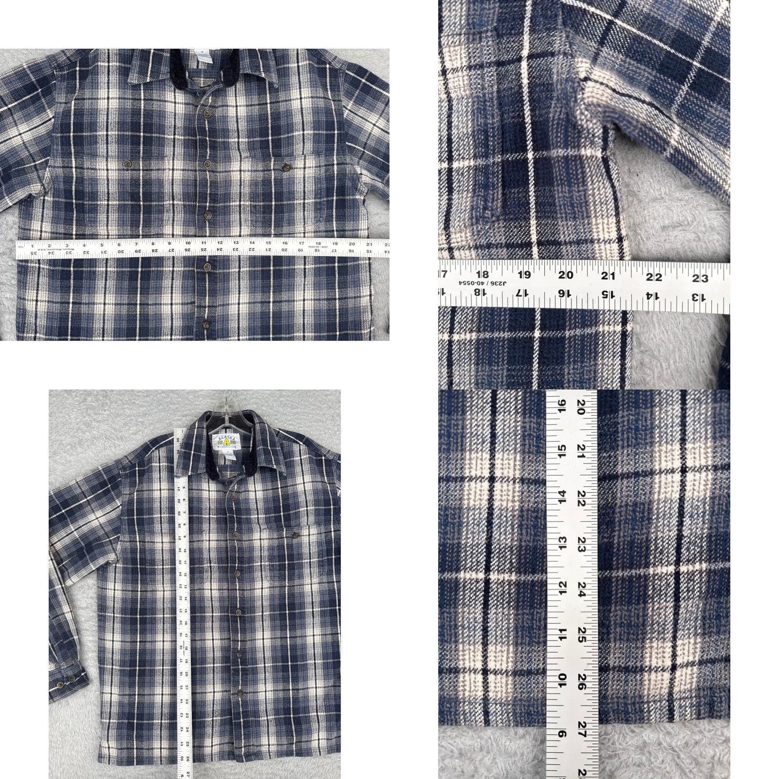 Vintage Alaska Wilderness Gear Shirt Mens Medium Blue Plaid Flannel 100% Cotton Button Up Size US M / EU 48-50 / 2 - 8 Thumbnail