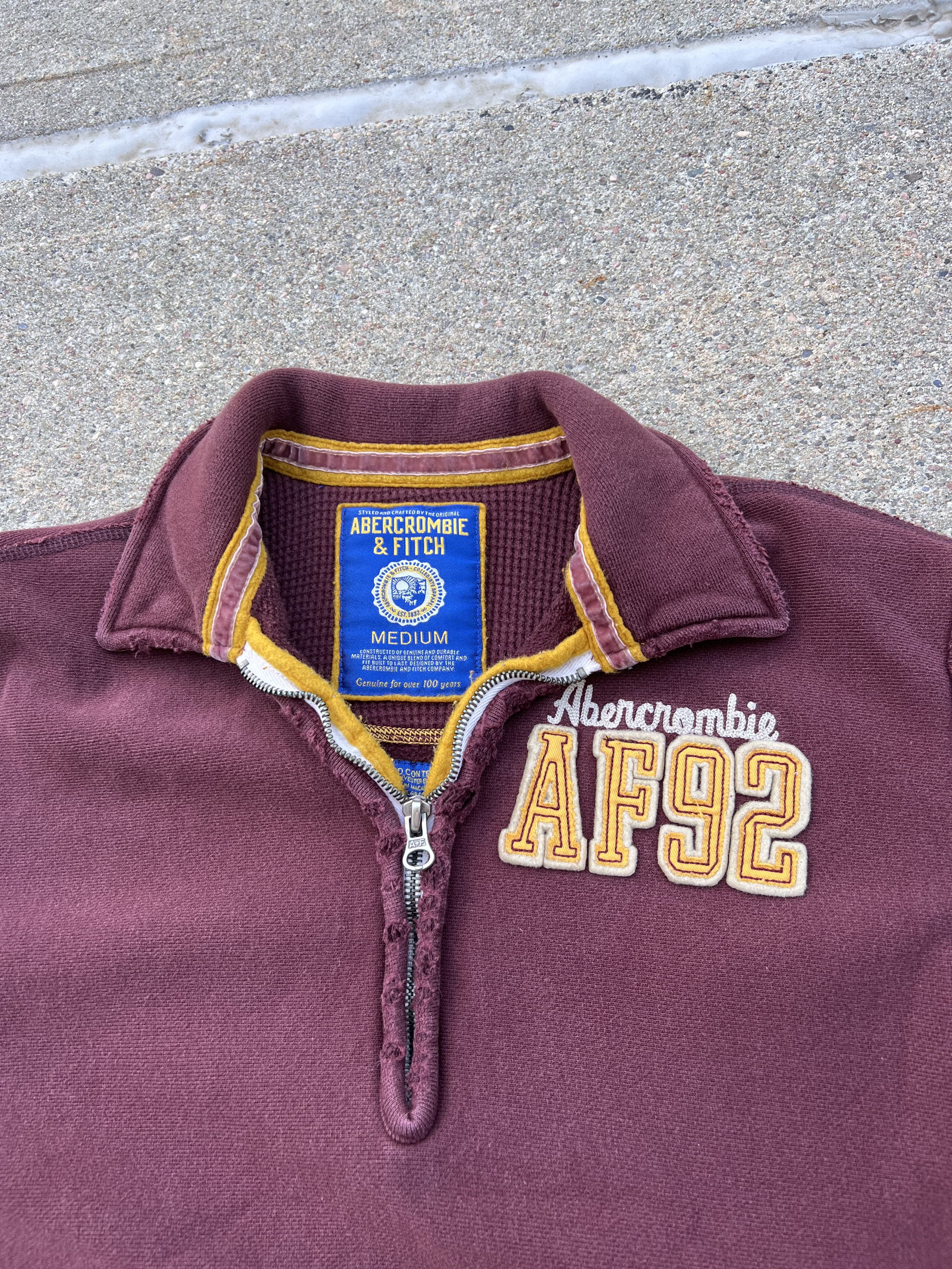 Vintage Y2K Abercrombie & Fitch Half Zip Sweatshirt Size US M / EU 48-50 / 2 - 2 Thumbnail