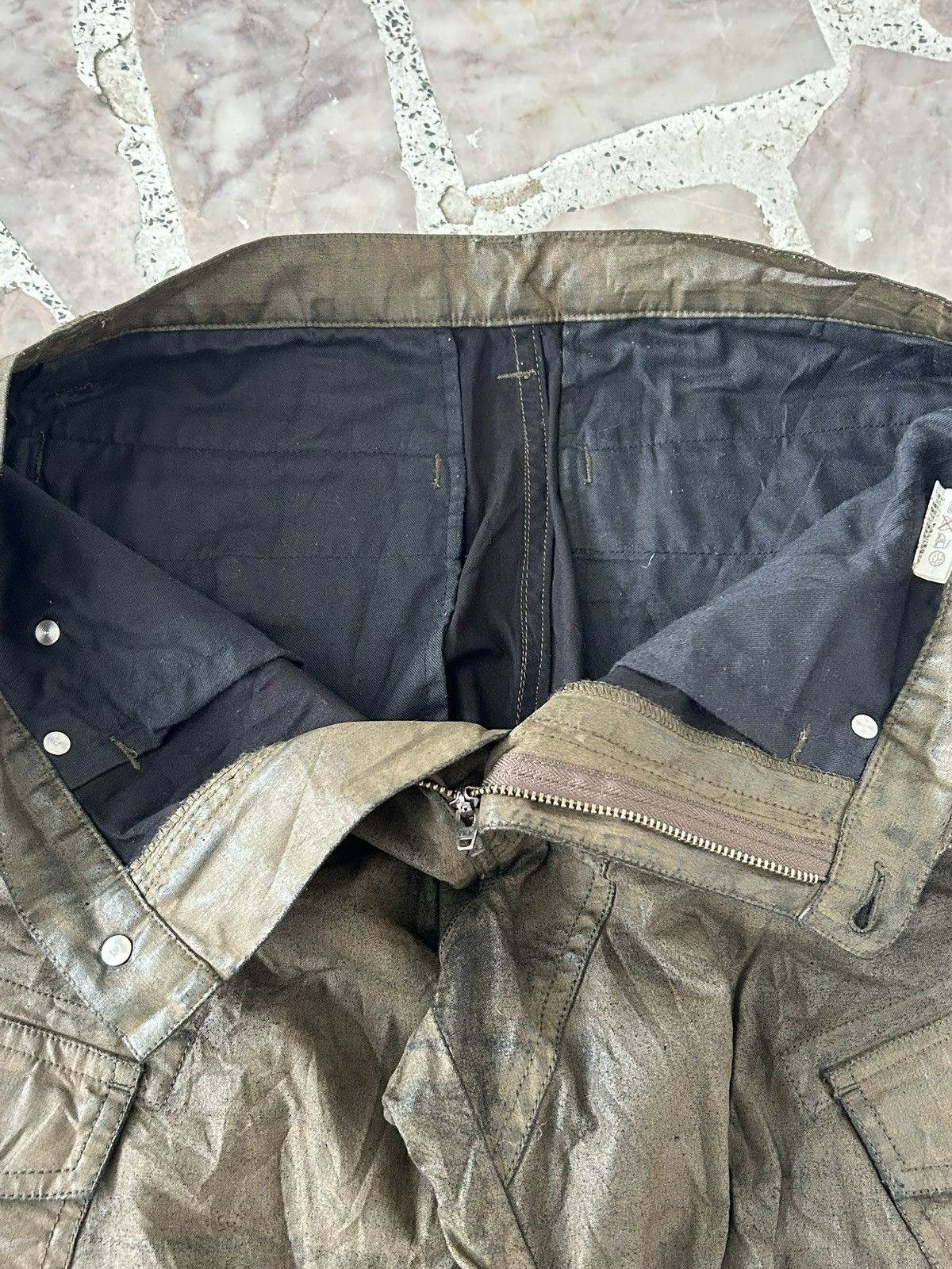 Tornado Mart Tornado Mart Japan Green Army Waxed Crop Pants Size US 30 / EU 46 - 10 Thumbnail