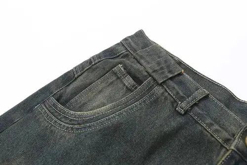 Japanese Brand × Jean #35 Vintage Painted Circle Striped Straight Flared Baggy Size US 32 / EU 48 - 2 Thumbnail