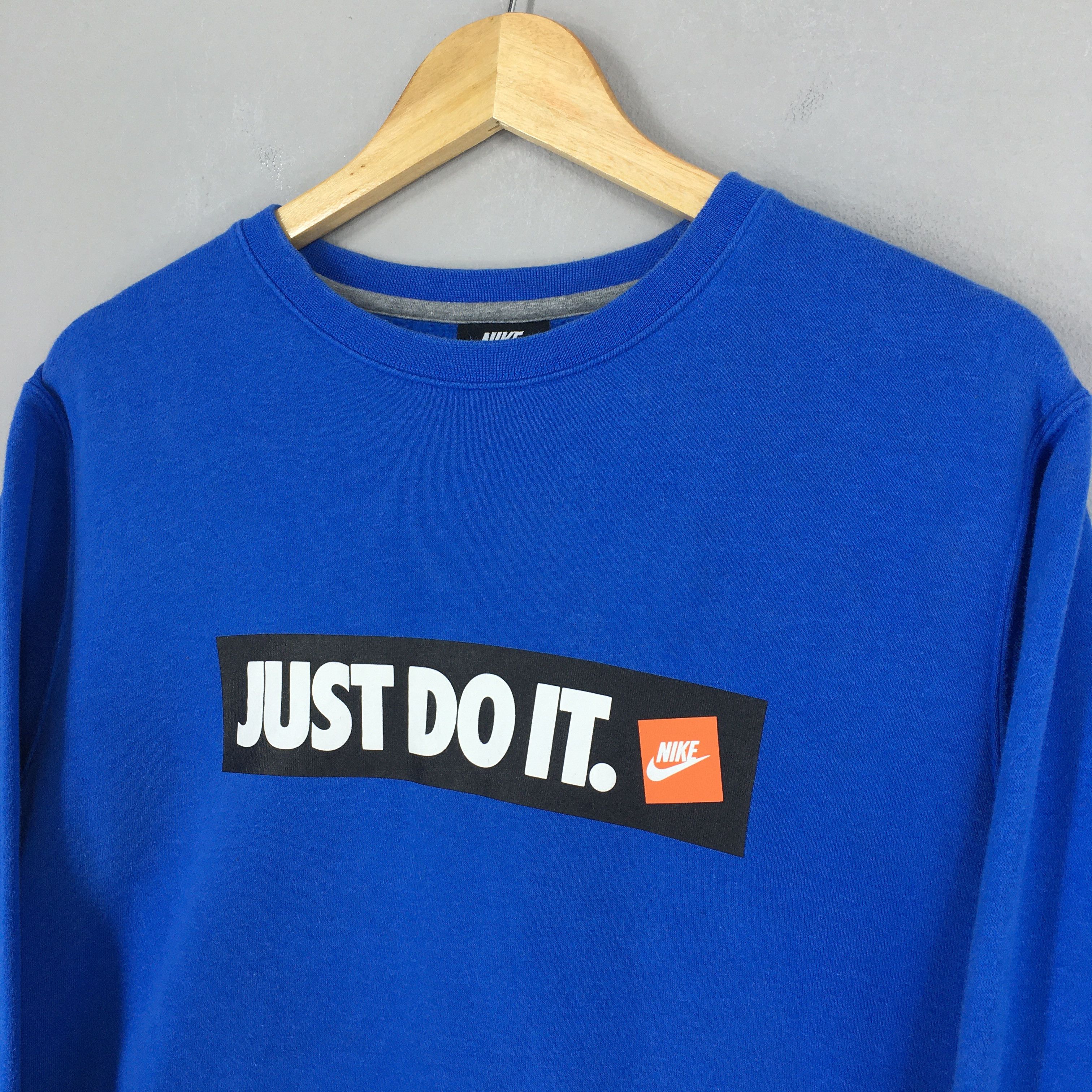 Nike × Vintage Vintage Y2K Nike Just Do It Blue Sweatshirt Large Size US L / EU 52-54 / 3 - 3 Thumbnail