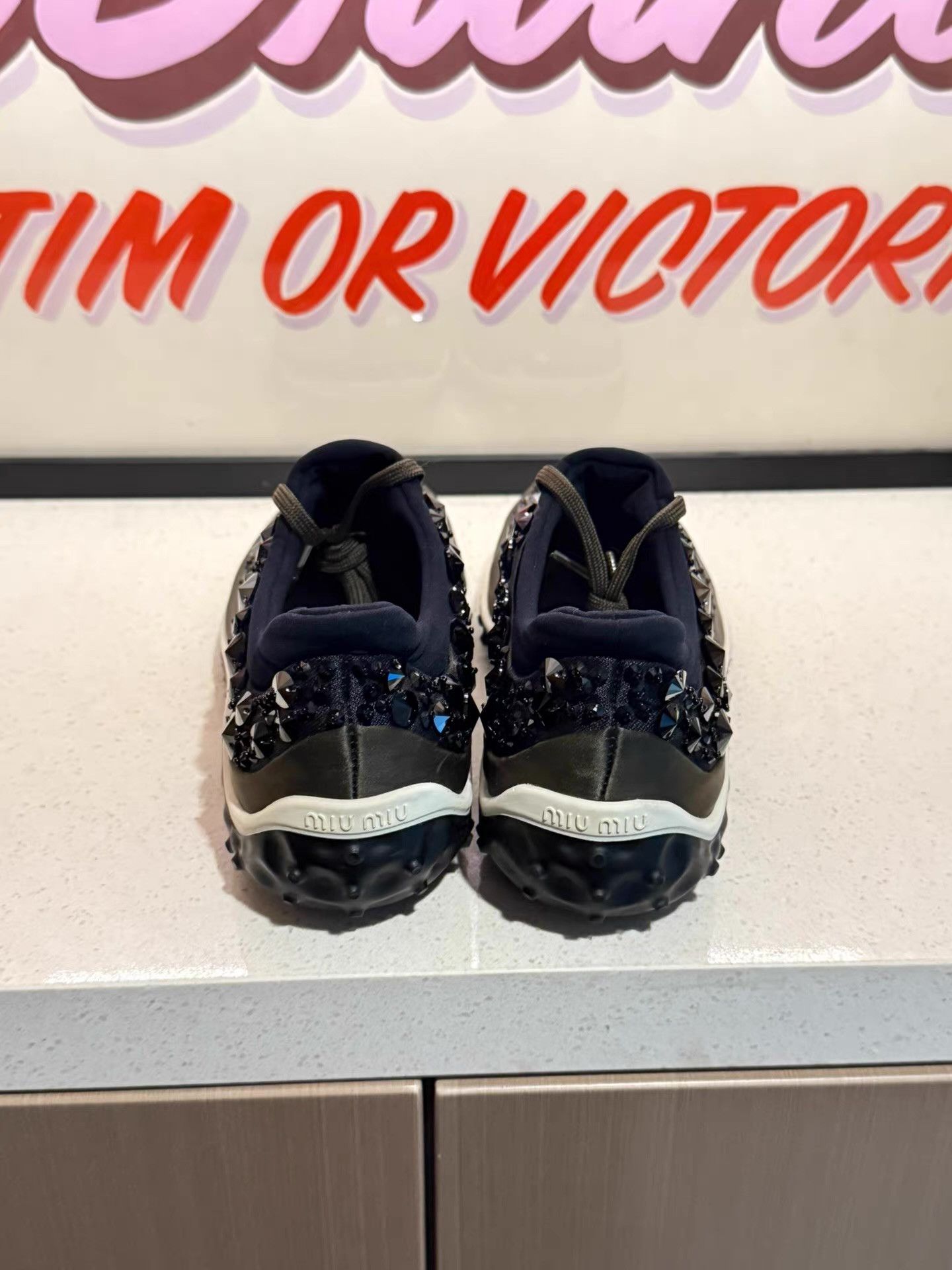 Miu Miu MiuMiu Sequin & Crystal Embellished Sneakers Ｑ20 Size US 6.5 / IT 36.5 - 2 Thumbnail