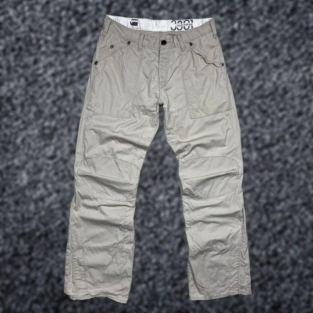 G-Star VINTAGE G-Star Pants Mens Fire Elwood Double Knee Size 34 Beige Cotton 34 in Inseam Size US 34 / EU 50 - 1 Thumbnail