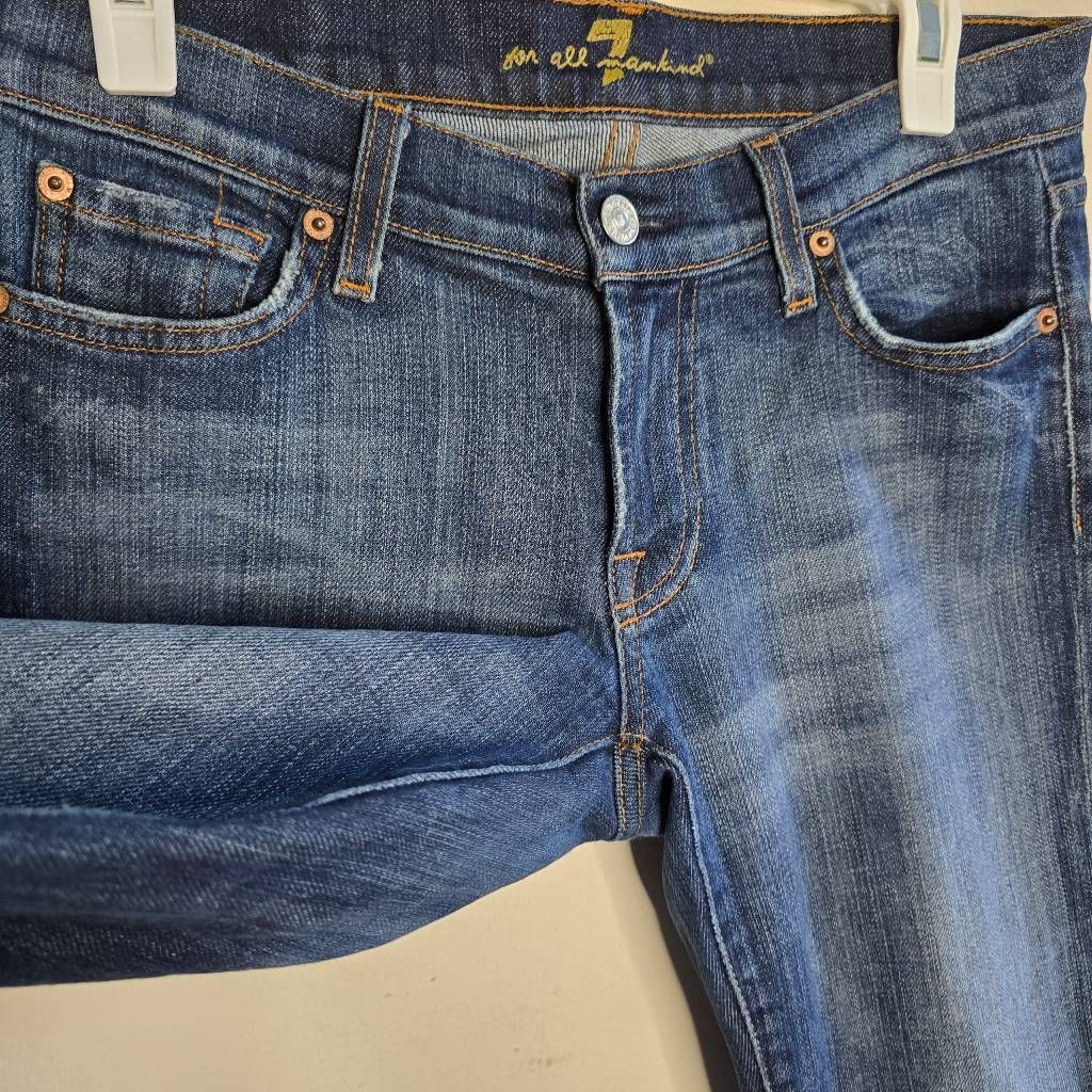 7 For All Mankind 7 For All Mankind Long Legs Bootcut Jeans Sz 28 Dark Wash St Size 28" / US 6 / IT 42 - 6 Thumbnail