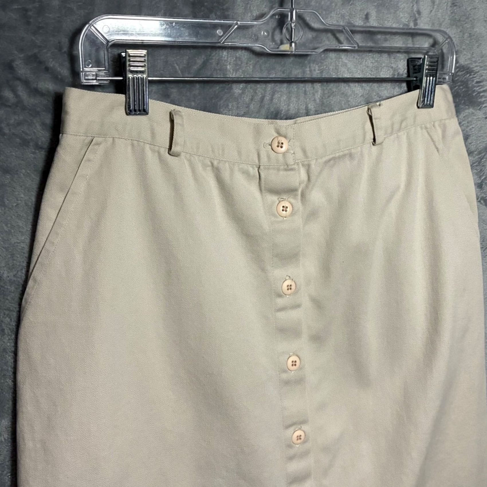 Brooks Brothers VTG Brooks Brothers Khaki Button Front Midi Skirt Womens 12 USA Size 34" / US 12 / IT 48 - 3 Thumbnail