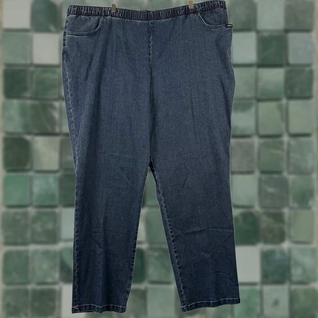 Vintage CHIC Jeans 26W Elastic Waist Straight Leg Denim Comfort 102CJ66MS NWT 90s Women Size 26" / US 2 / IT 38 - 1 Thumbnail
