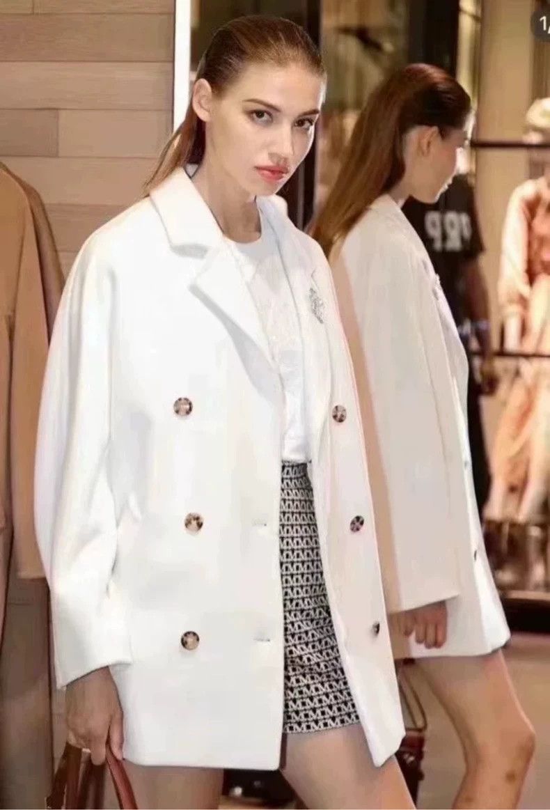 Max Mara Max Mara 101801 Short Suit Loose Cashmere Coat Size L / US 10 / IT 46 - 7 Thumbnail