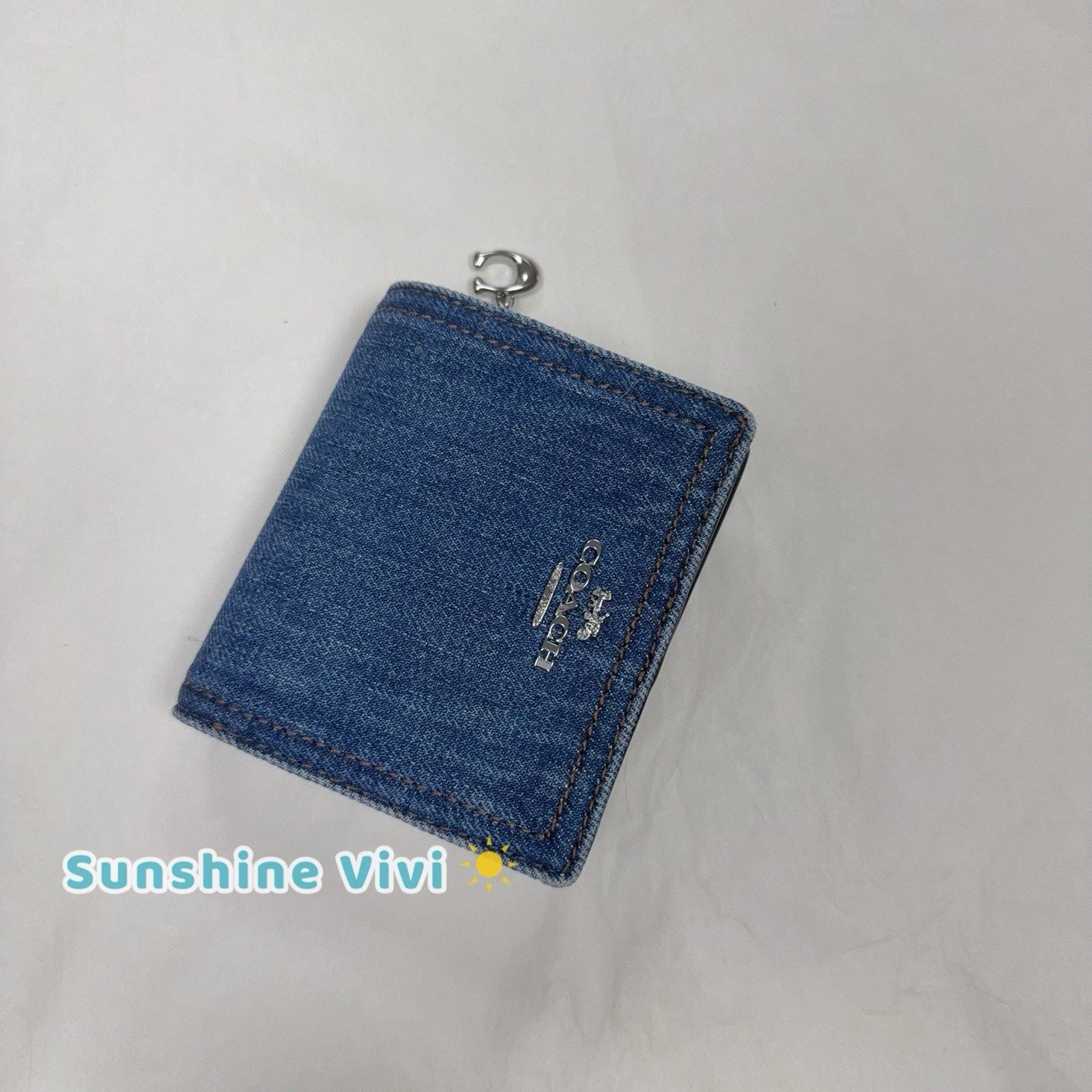 Coach NWT Coach Snap Wallet In denim/Silver/Indigo CAP07 Denim Size ONE SIZE - 12 Thumbnail