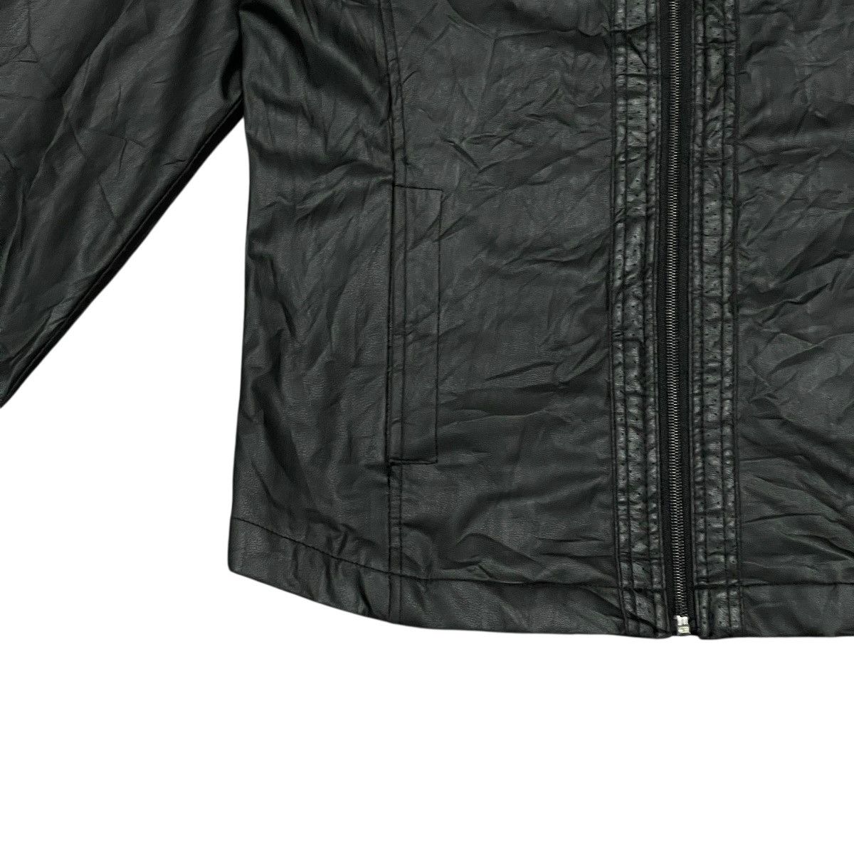 Leather Vintage Red Skins Black Cafe Racer Faux Leather Jacket Size US L / EU 52-54 / 3 - 4 Thumbnail