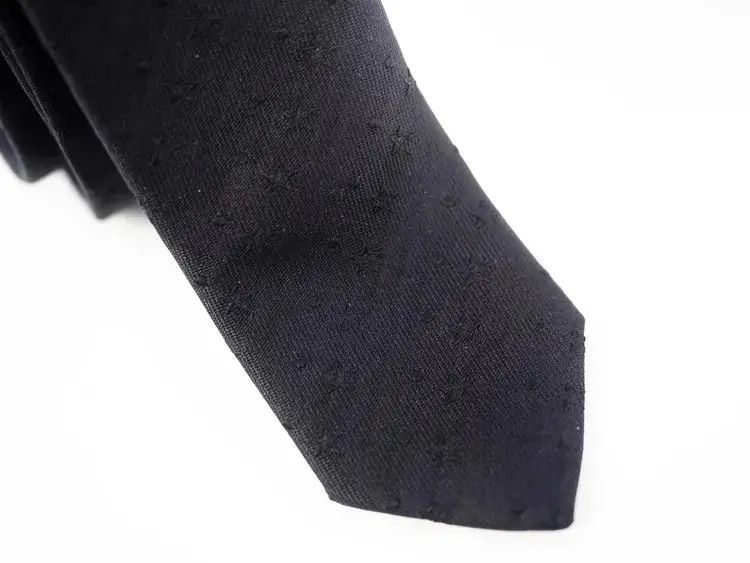 Saint Laurent Paris Saint Laurent Paris Skinny Woven Silk Tie-2505 Size ONE SIZE - 4 Thumbnail