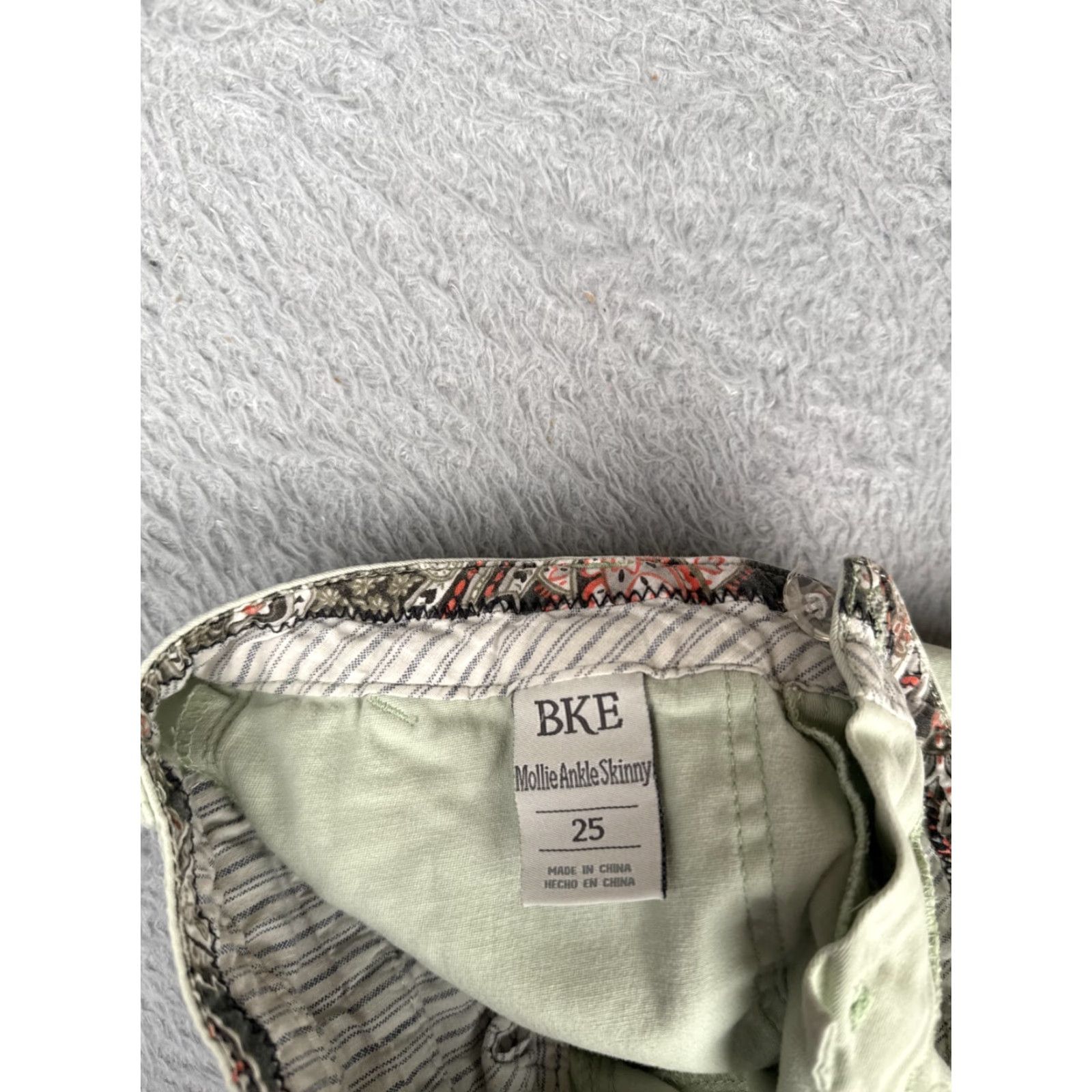 BKE VINTAGE Buckle Jeans Womens 25 Green Denim Mollie Ankle Skinny Cotton Blend Low 28x27 Size 27" / US 4 / IT 40 - 7 Thumbnail