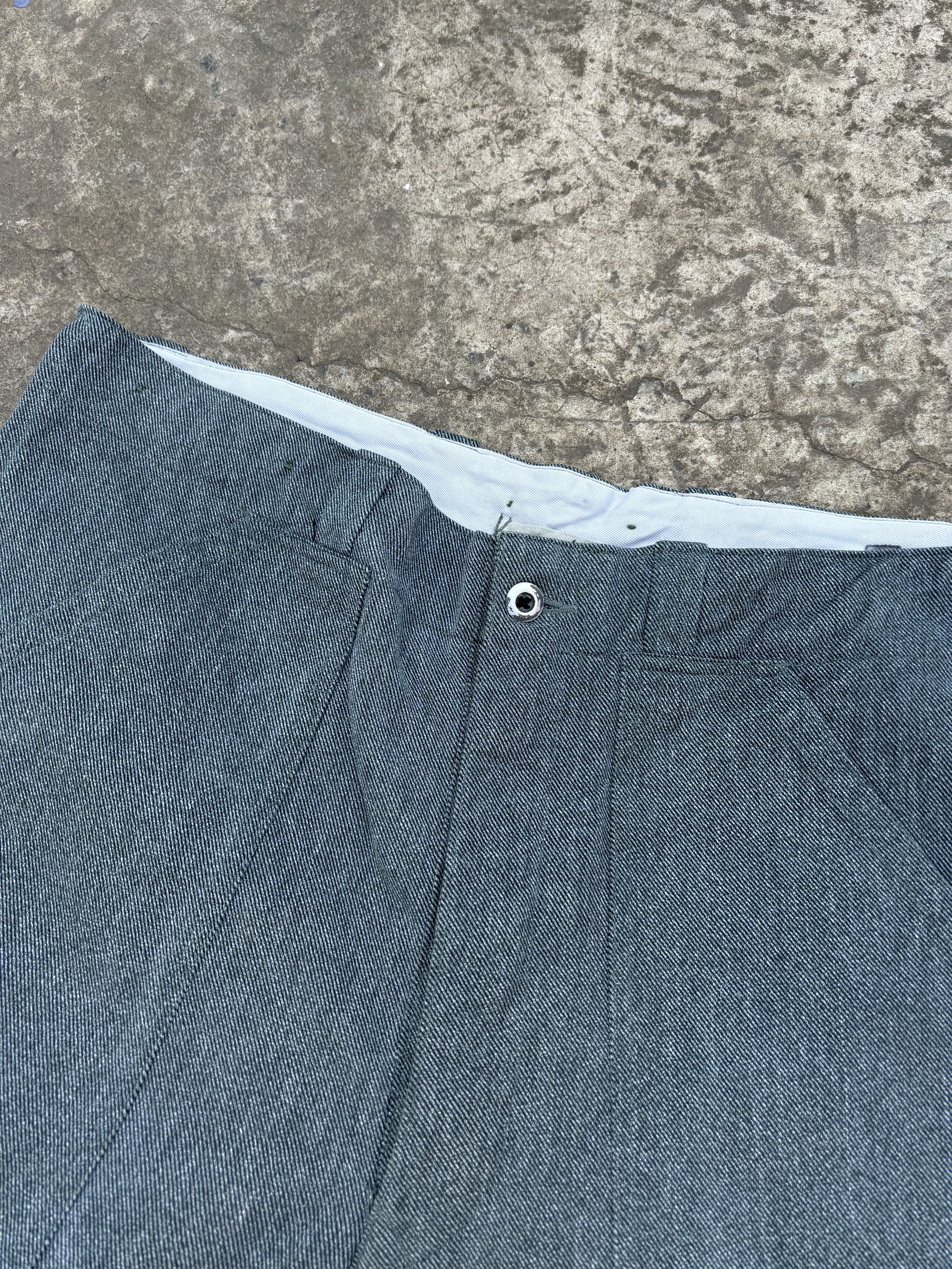 Le Laboureur Vintage 60s Swiss Army Salt n Pepper Prison Work Denim Pants Size US 36 / EU 52 - 5 Thumbnail