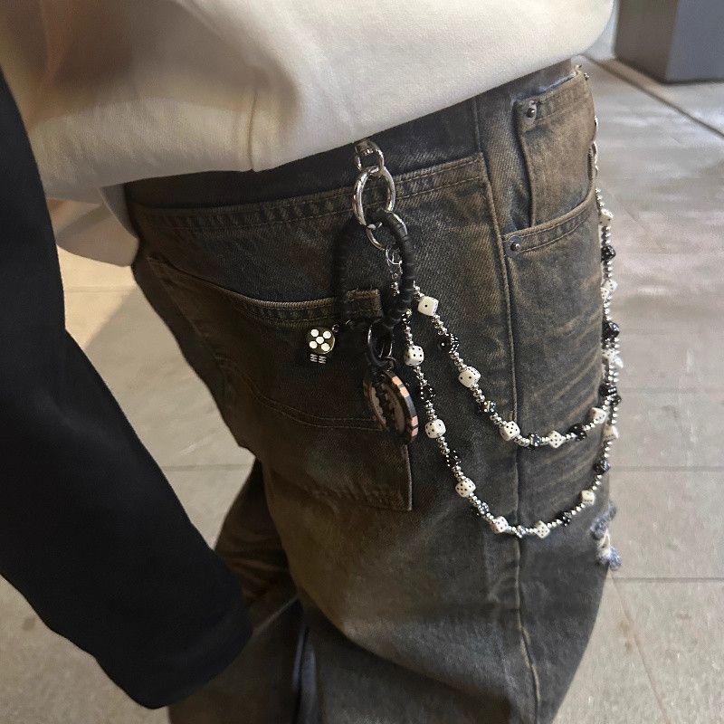 Japanese Brand × Jewelry Retro Bilayer Black White lucky Dice Baccarat Pearl Chain Size ONE SIZE - 2 Thumbnail
