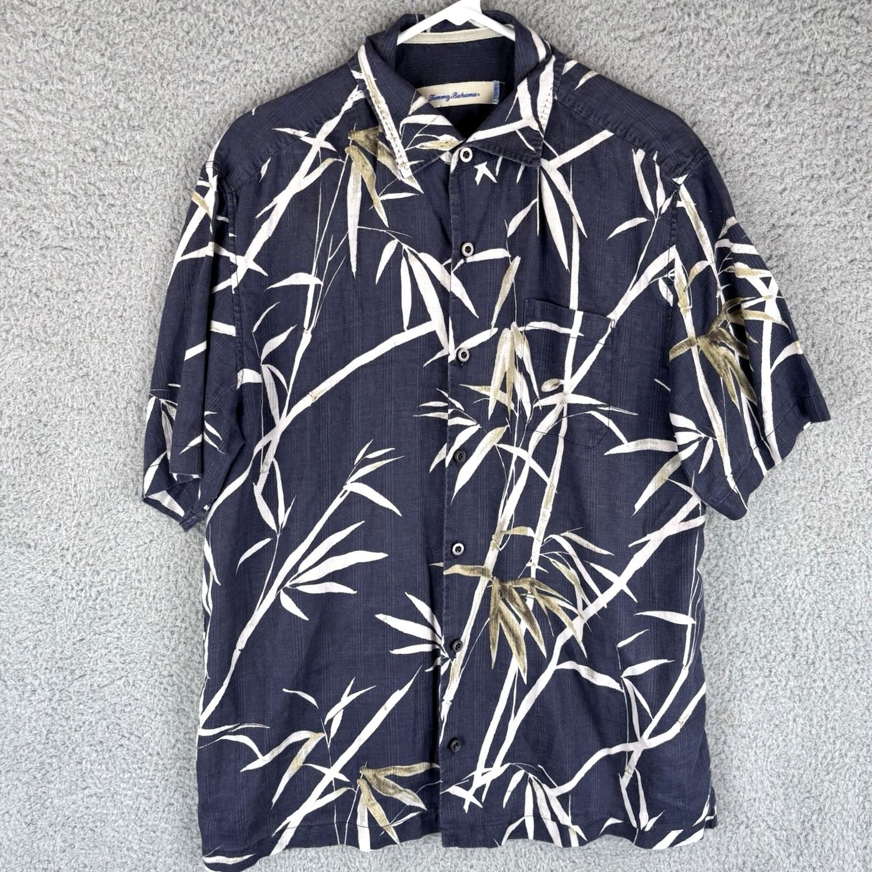 Tommy Bahama Tommy Bahama Shirt Mens Large 100% Linen Grass Graphic Print Beach Short Sleeve Blue Hawaiian Beach NM Size US L / EU 52-54 / 3 - 2 Thumbnail