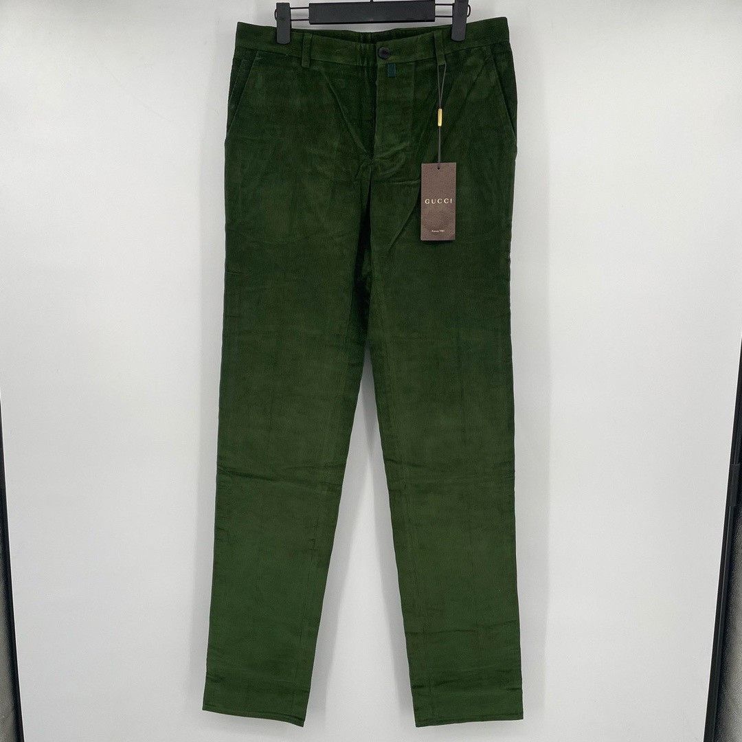 Gucci Gucci Army Green Corduroy Trousers Nextarrow-2412 Size US 30 / EU 46 - 1 Thumbnail