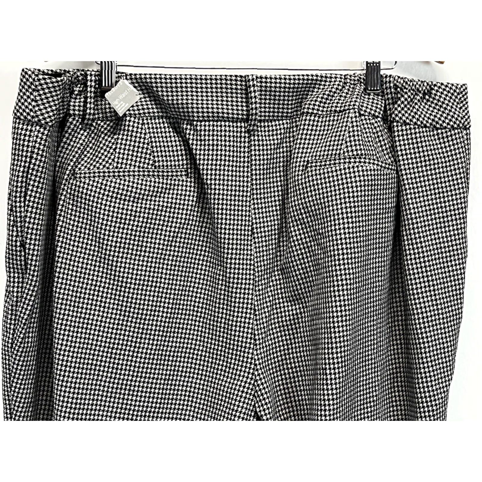 Talbots Talbots Plus Size Women's Houndstooth Ankle Pants 24W High Waist Straight Leg Black Gray Fall Winter Seasonal Size 42" / US 20 - 4 Thumbnail