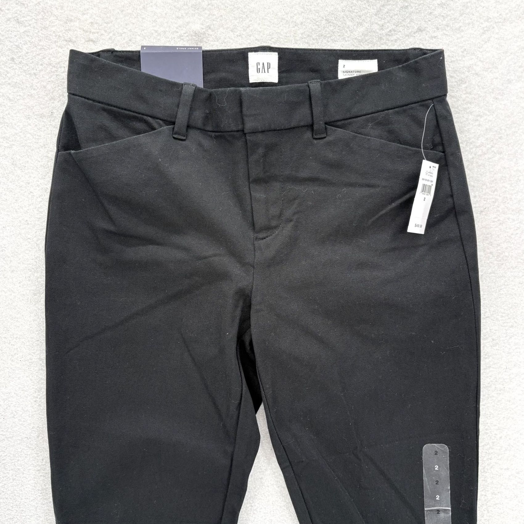 Gap Gap Signature Ankle Pants Womens 2 Black Stretch Twill Career Slim Pockets Zipper Button Front Flat Front Fall 28in Inseam Mens? Size 26" / US 2 / IT 38 - 2 Thumbnail