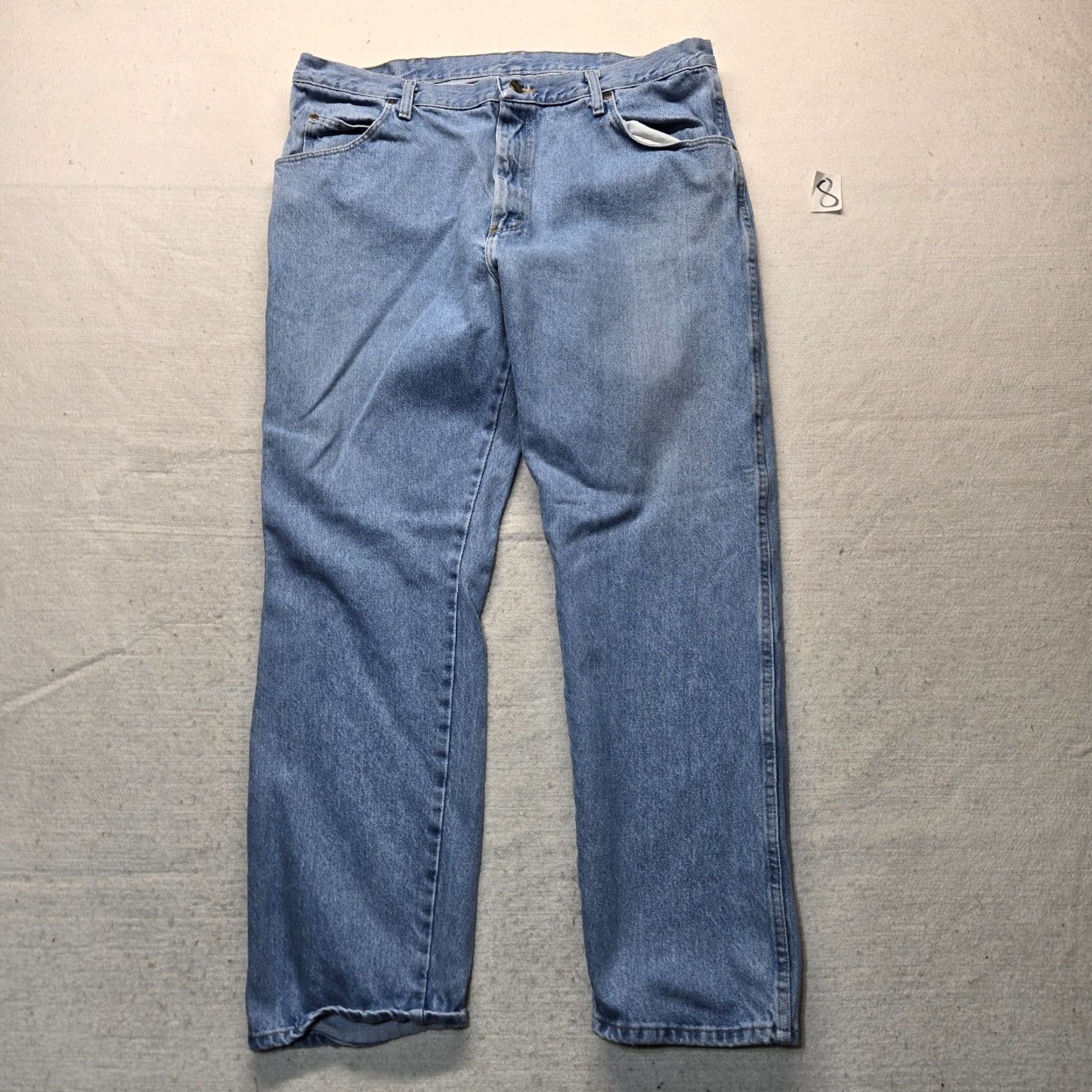 Wrangler Wrangler Jeans Blue Denim Jean Pants Straight Leg Adult Men's Size 40 x 30 Denim, 5-Pocket, Regular Fit, Blue Wrangler Brand Pants Mens Size US 40 / EU 56 - 2 Thumbnail