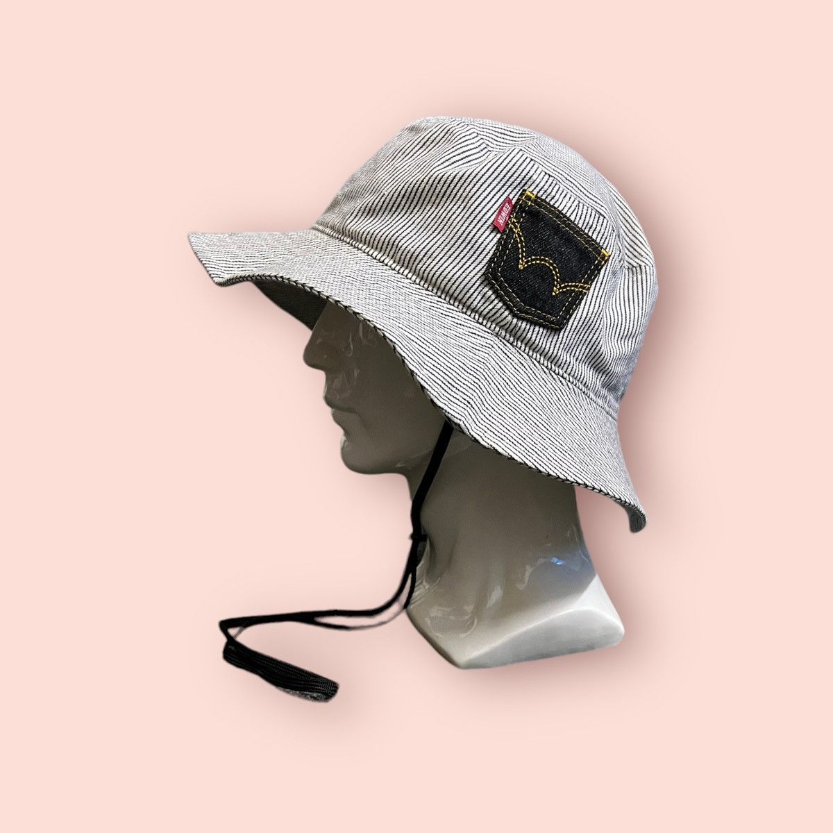 Edwin × Japanese Brand RARE VINTAGE EDWIN HICKORY STRIPED BUCKET HAT Size ONE SIZE - 1 Thumbnail