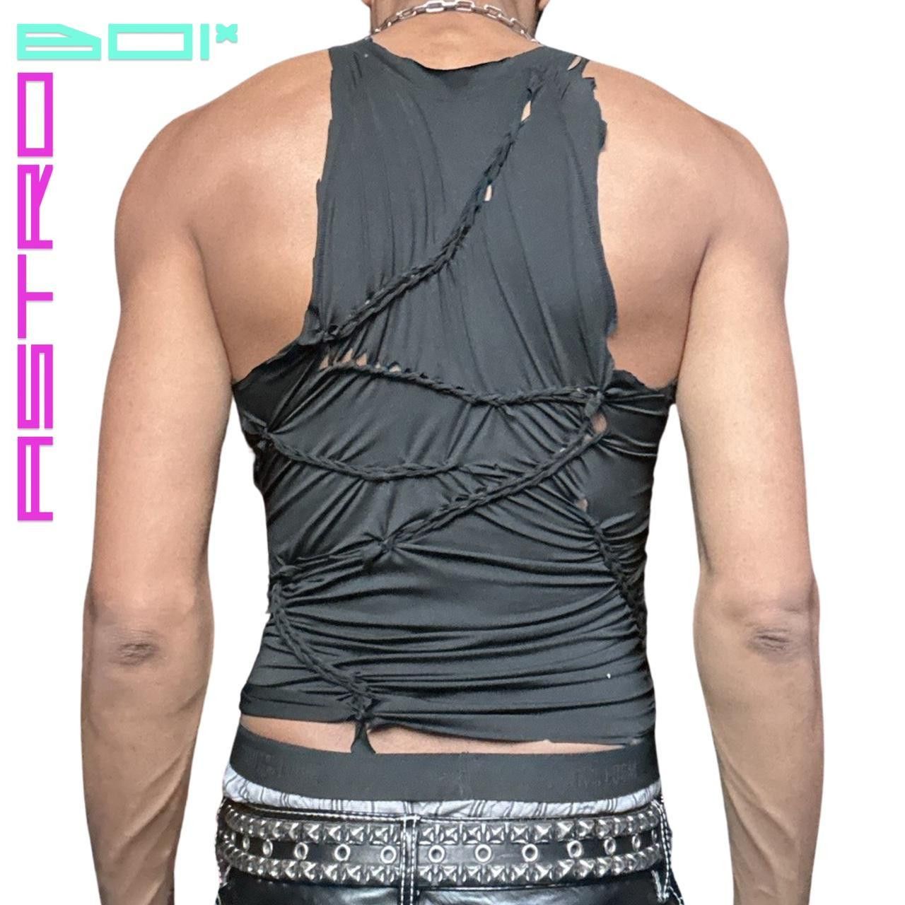 Designer ASTROBOI* BRAIDED 'HIGH BEAMS' LYCRA RAVE TANK TOP - Large Size US L / EU 52-54 / 3 - 4 Thumbnail