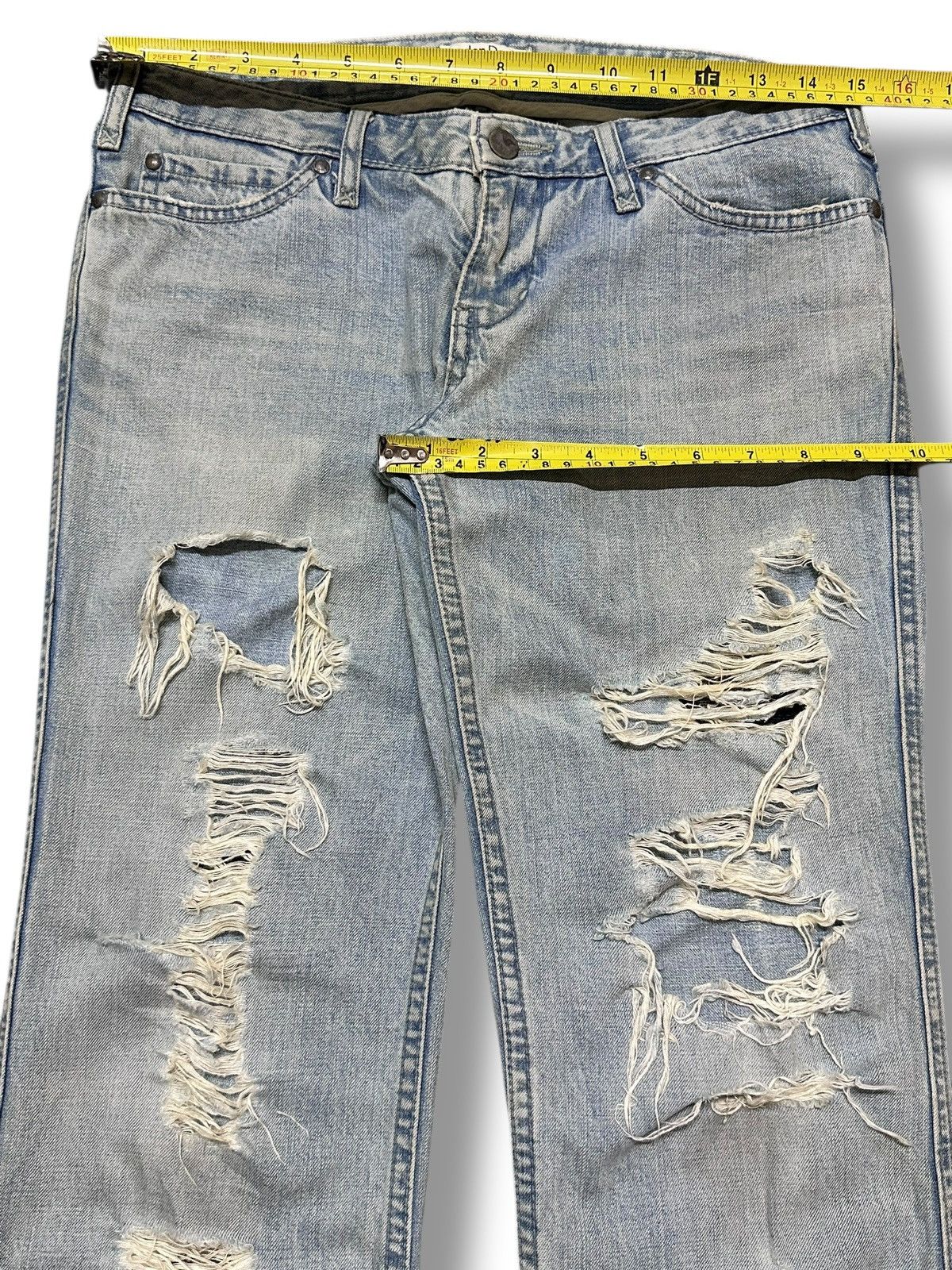 Japanese Brand Vintage LD Distressed Jean With Baggy Loose Style Faded Wash Size US 30 / EU 46 - 14 Thumbnail