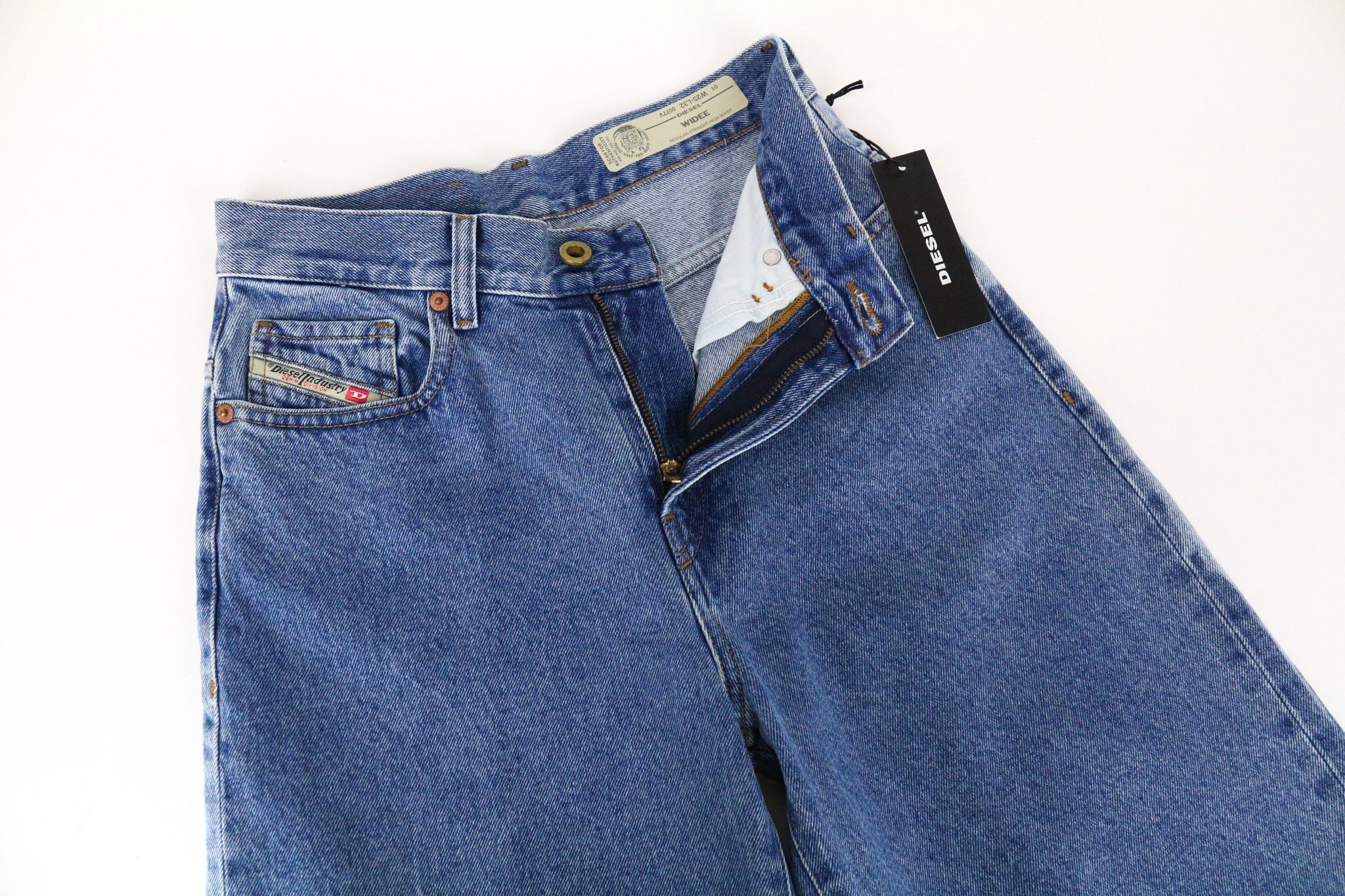 Diesel WIDEE 0077V W25/L32 Blue Cotton Jeans 71652 Size 25" / US 0 / IT 36 - 3 Thumbnail