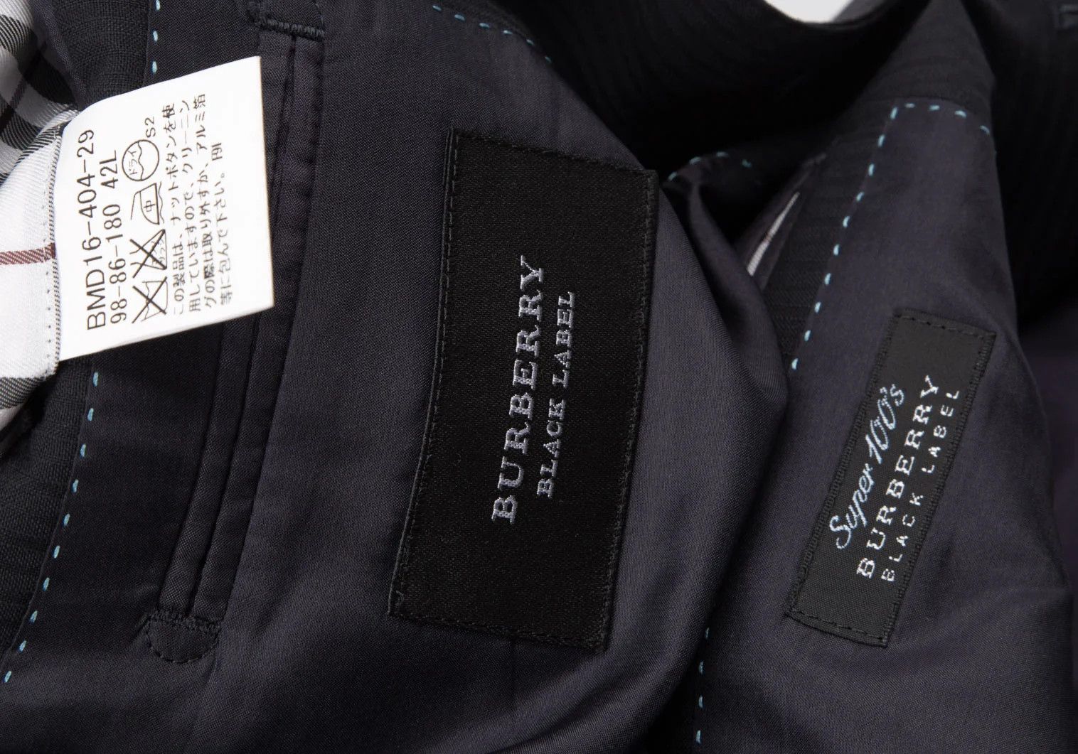 Burberry Wool Stripe Tailored Jacket in Dark Navy 42L Size US XS / EU 42 / 0 - 15 Thumbnail