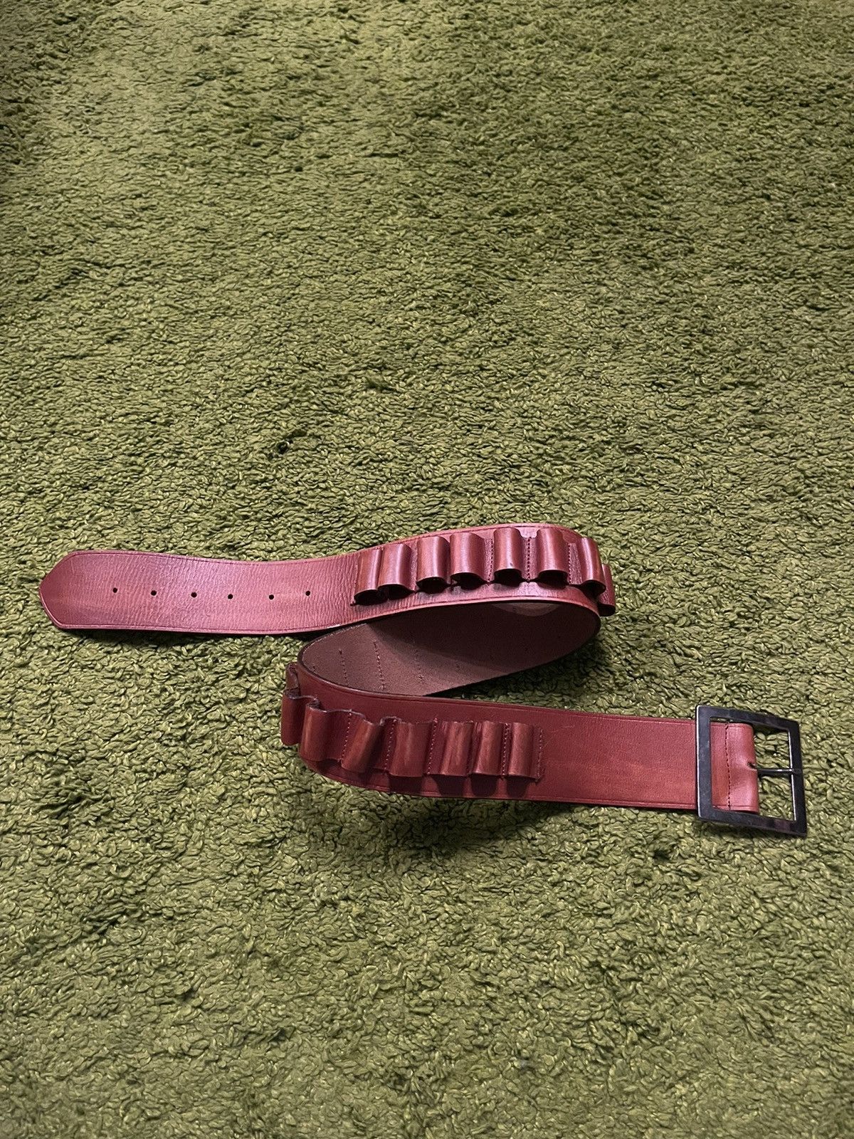 Cowboy Equipment × Genuine Leather × Vintage Real leather Hunting bullet holder belt Size 32 - 1 Thumbnail