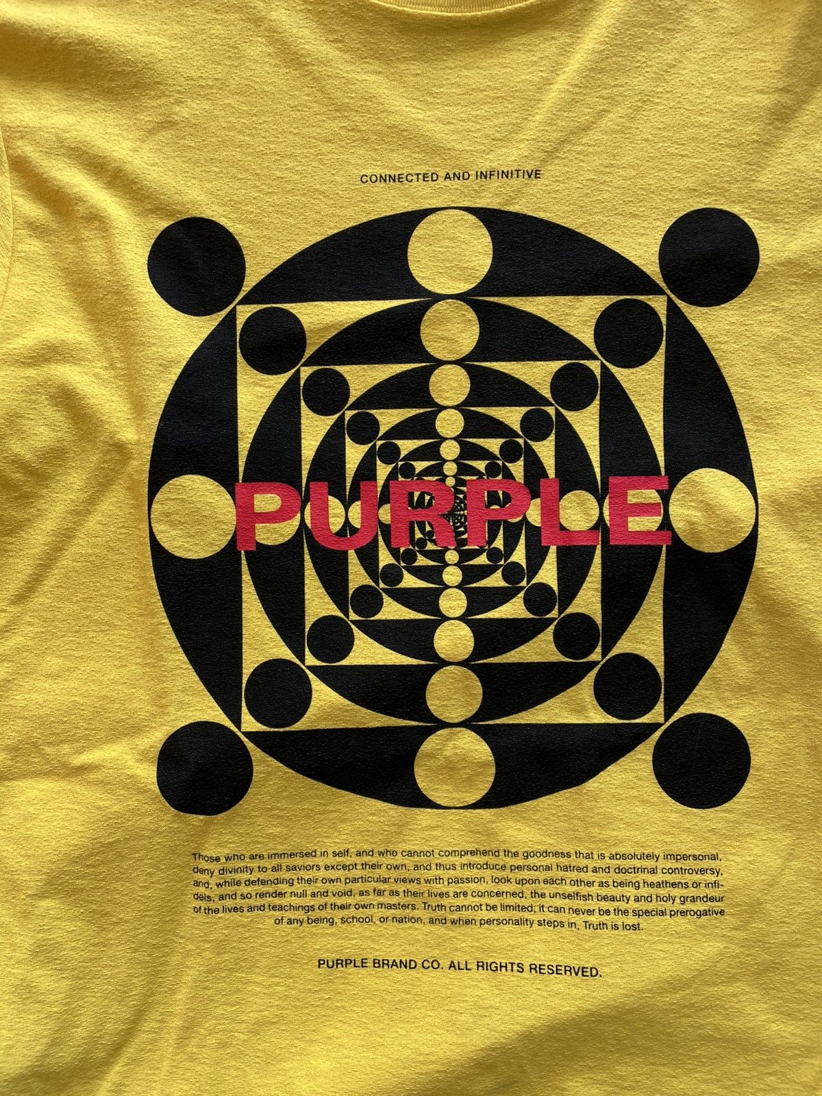 Purple Brand Purple Brand Yellow Connected and Infinitive Tee Size US S / EU 44-46 / 1 - 4 Thumbnail