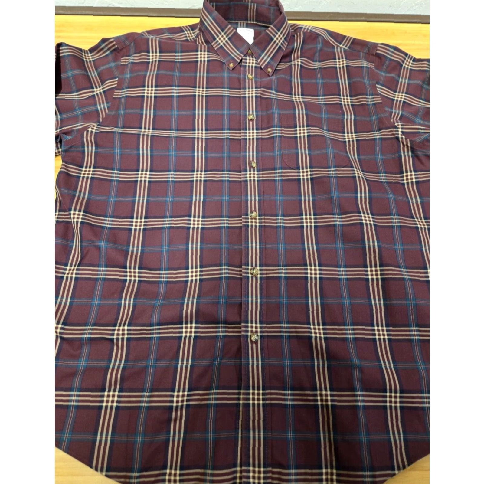 Brooks Brothers Brooks Brothers Madison Shirt Men's XL Blue Maroon Plaid Long Sleeve Button-Up, Multicolor, Non-Iron, Pockets, All Seasons, Casual, Travel Size US XL / EU 56 / 4 - 3 Thumbnail