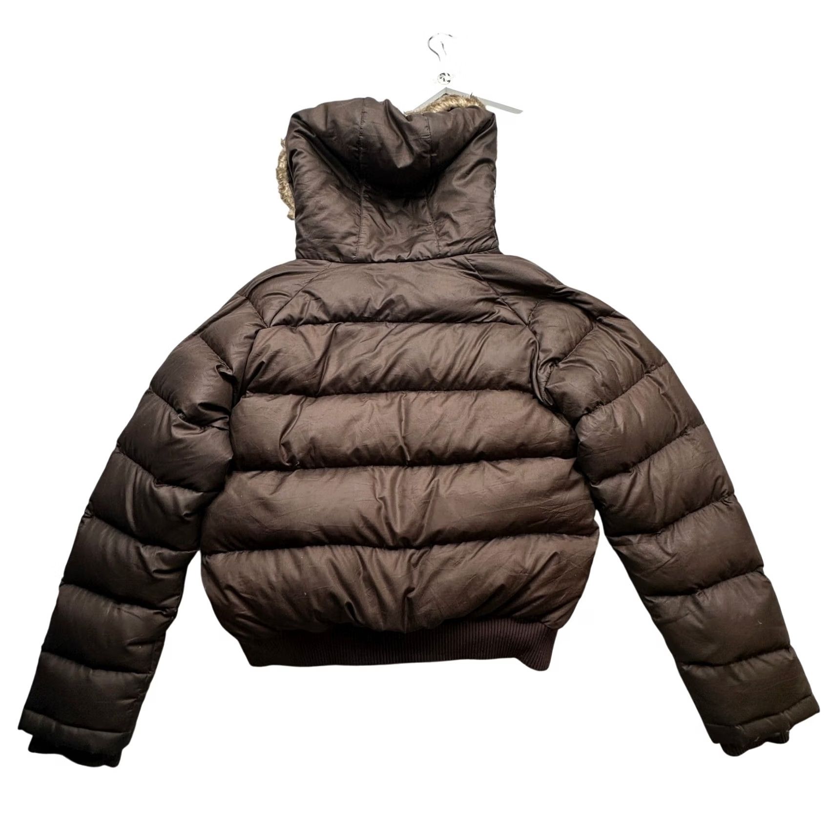Ralph Lauren VINTAGE Ralph Lauren Polo Jeans Down Fill Puffer Bomber Jacket Hood Women Medium Brown Size 32" / US 10 / IT 46 - 2 Thumbnail