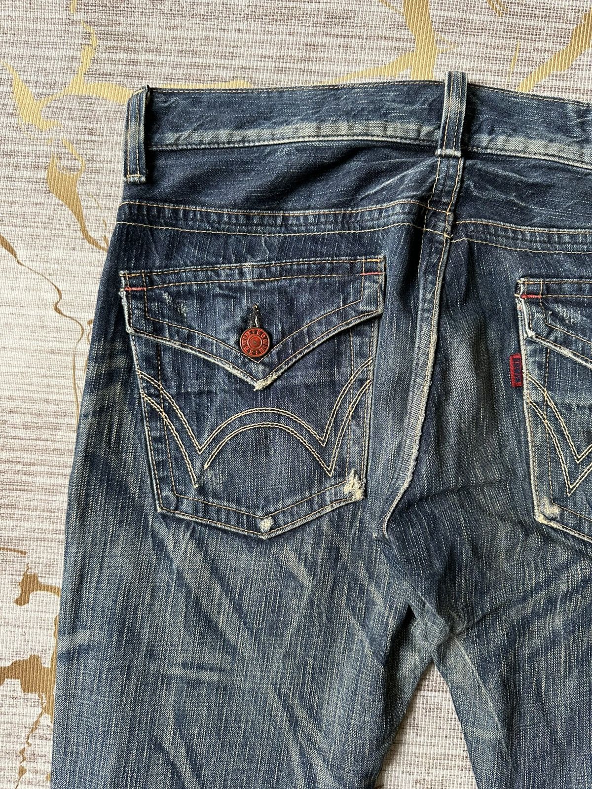 Japanese Brand FLARE Edwin 503 Claw Marks Design Denim Size US 32 / EU 48 - 17 Thumbnail