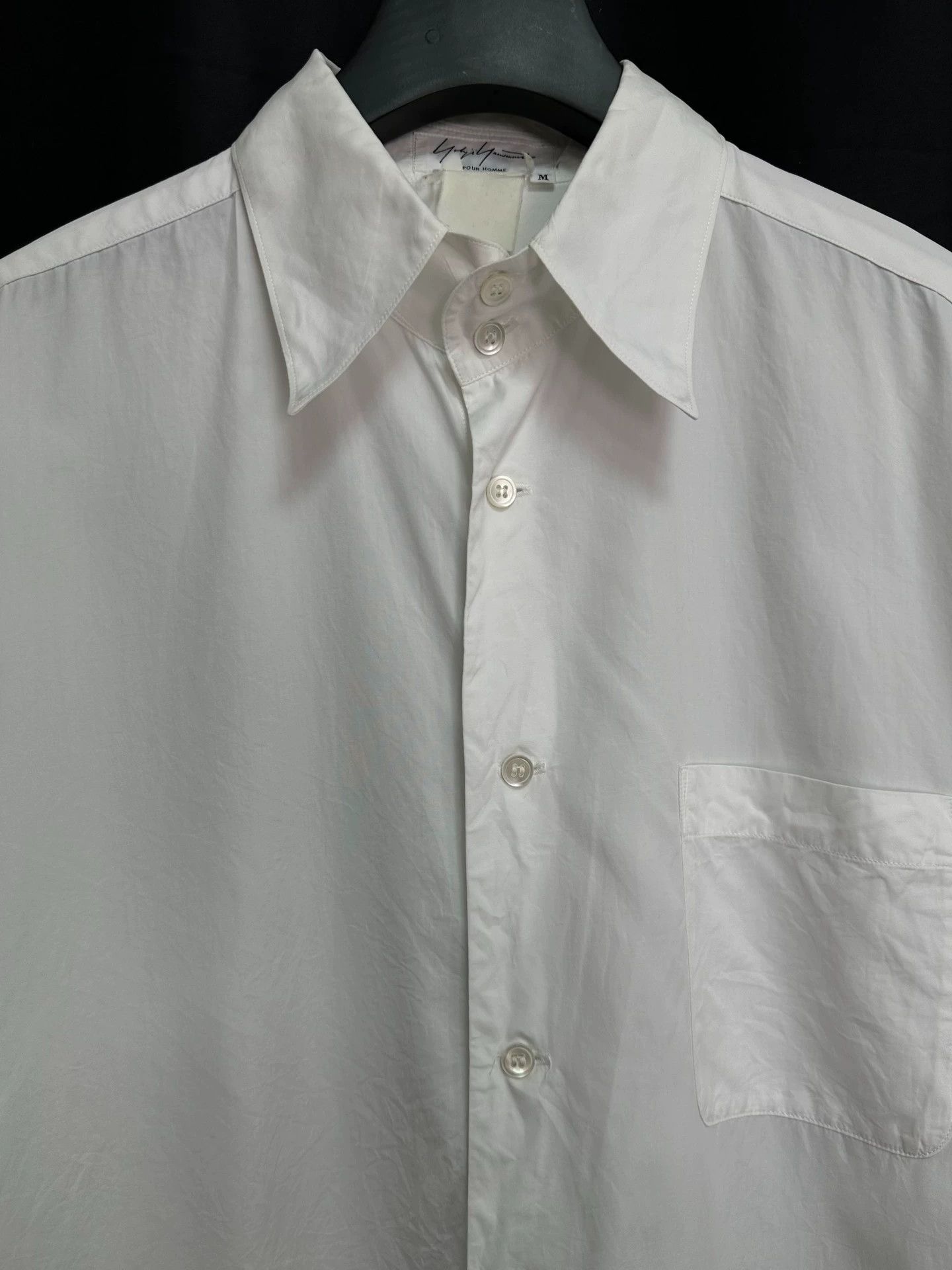 Yohji Yamamoto Yohji Yamamoto 94AW Pointed Collar White Cotton Shirt M Size US M / EU 48-50 / 2 - 6 Thumbnail