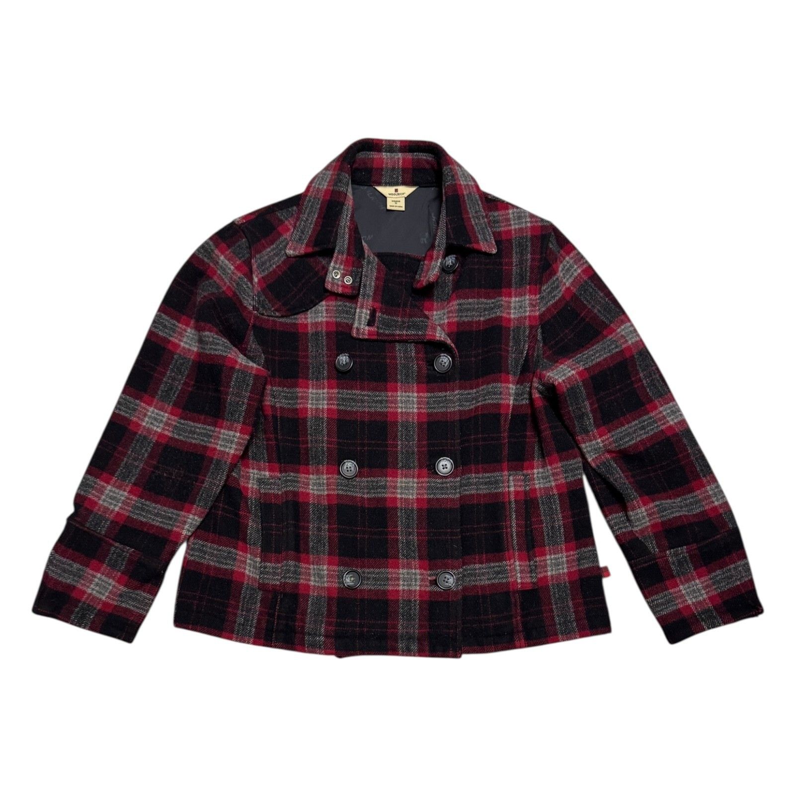 Woolrich Woolen Mills WOOLRICH Plaid Wool Business Casual PeaCoat Jacket Medium Size M / US 6-8 / IT 42-44 - 1 Thumbnail