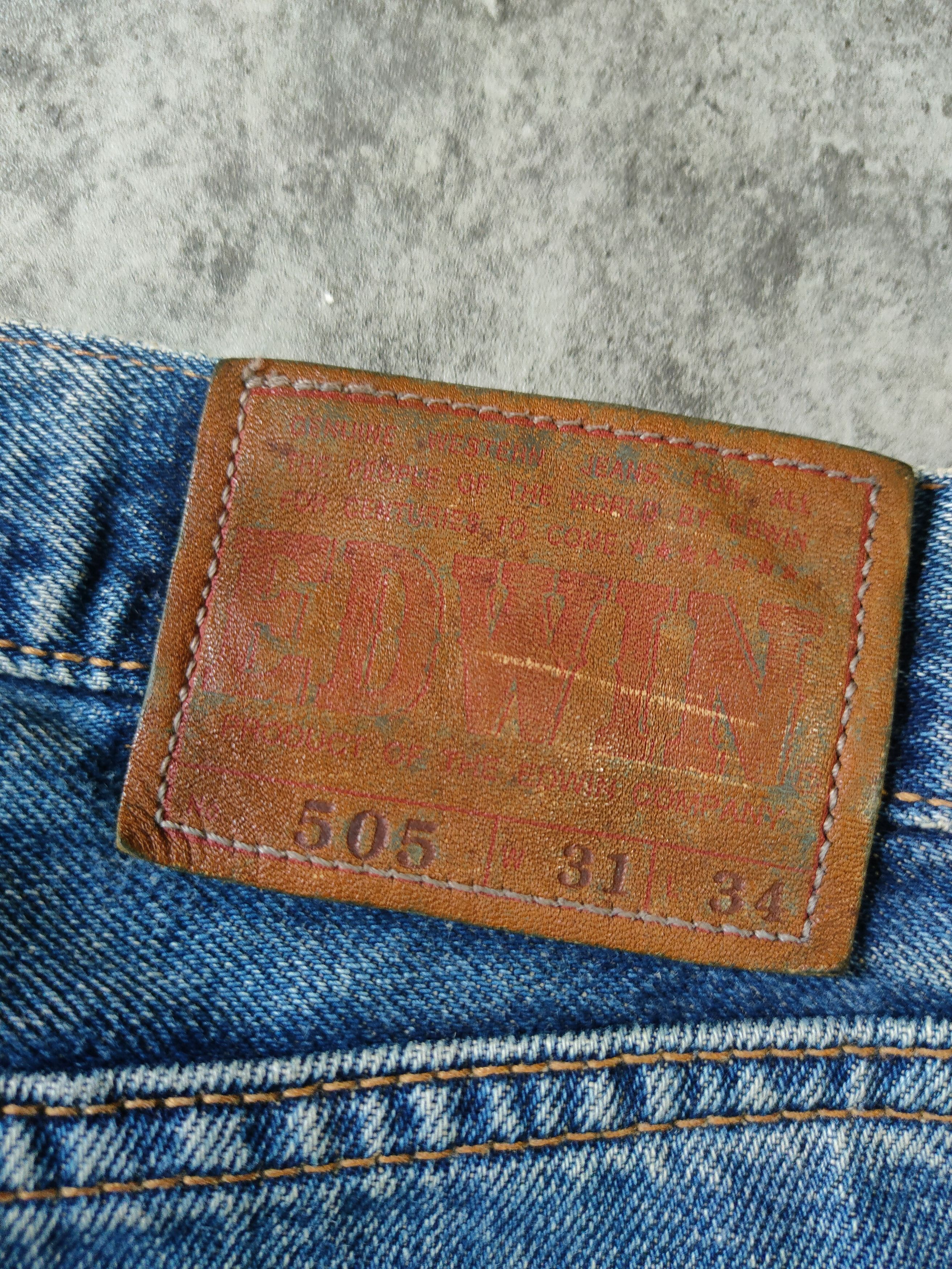 Edwin × Japanese Brand Edwin 505 Japan Selvedge Distressed Jeans Size US 31 - 12 Thumbnail
