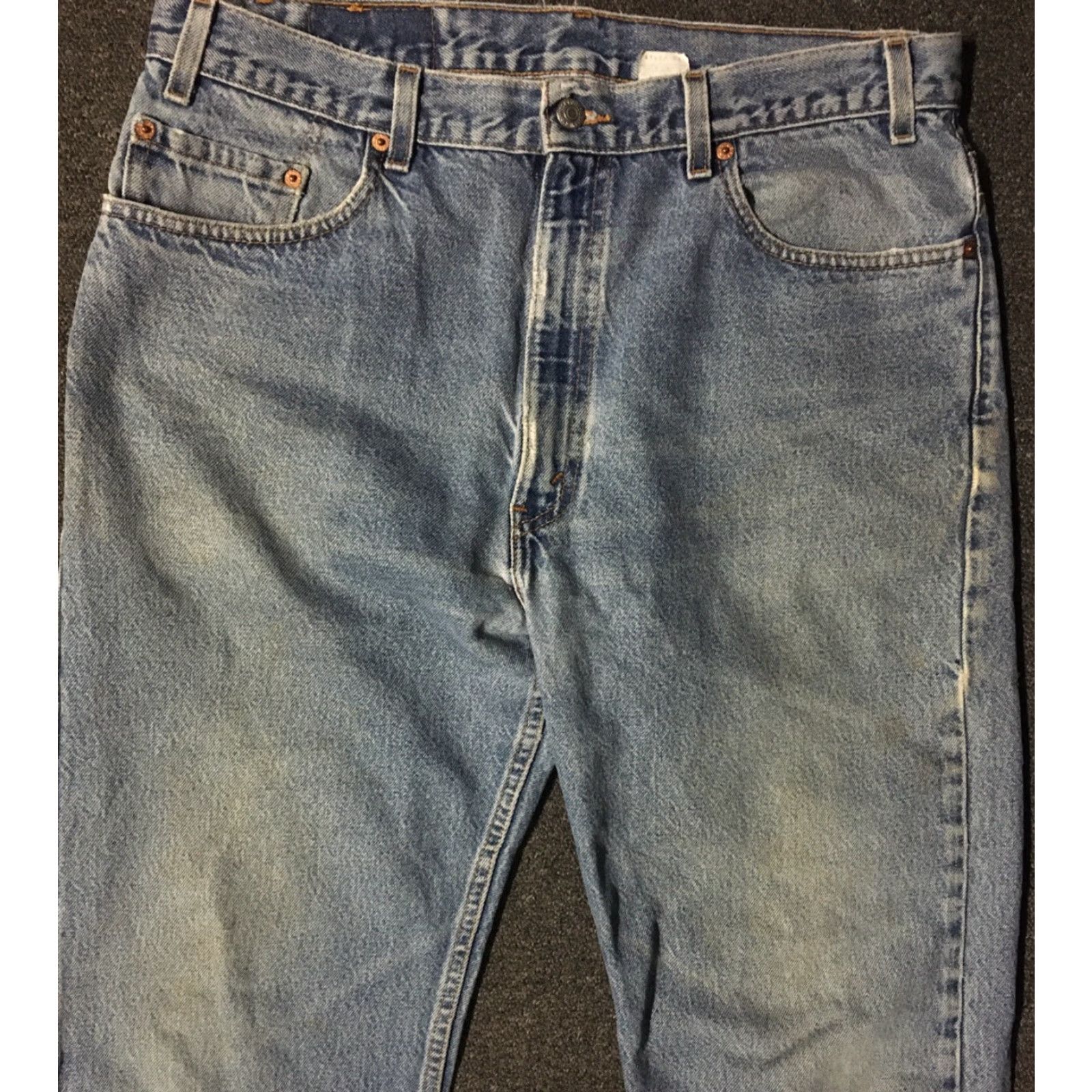Levi's VINTAGE Levi’s 505 Jeans 36/36 Blue Denim Distressed Regular Straight USA 80s 90s Punk Grunge Men Size US 36 / EU 52 - 7 Thumbnail