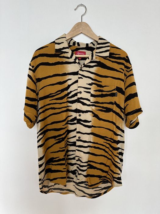 Supreme Tiger Print Rayon Camp Collar Shirt | Grailed