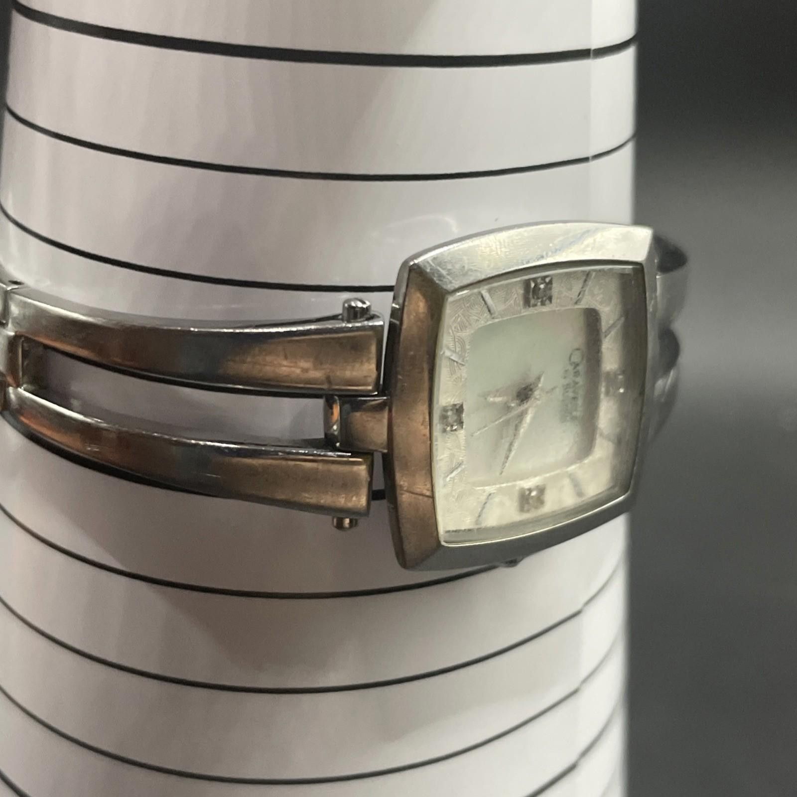 Bulova Vintage Bulova Silver Tone Crystals Quartz Watch New Battery Size ONE SIZE - 8 Thumbnail