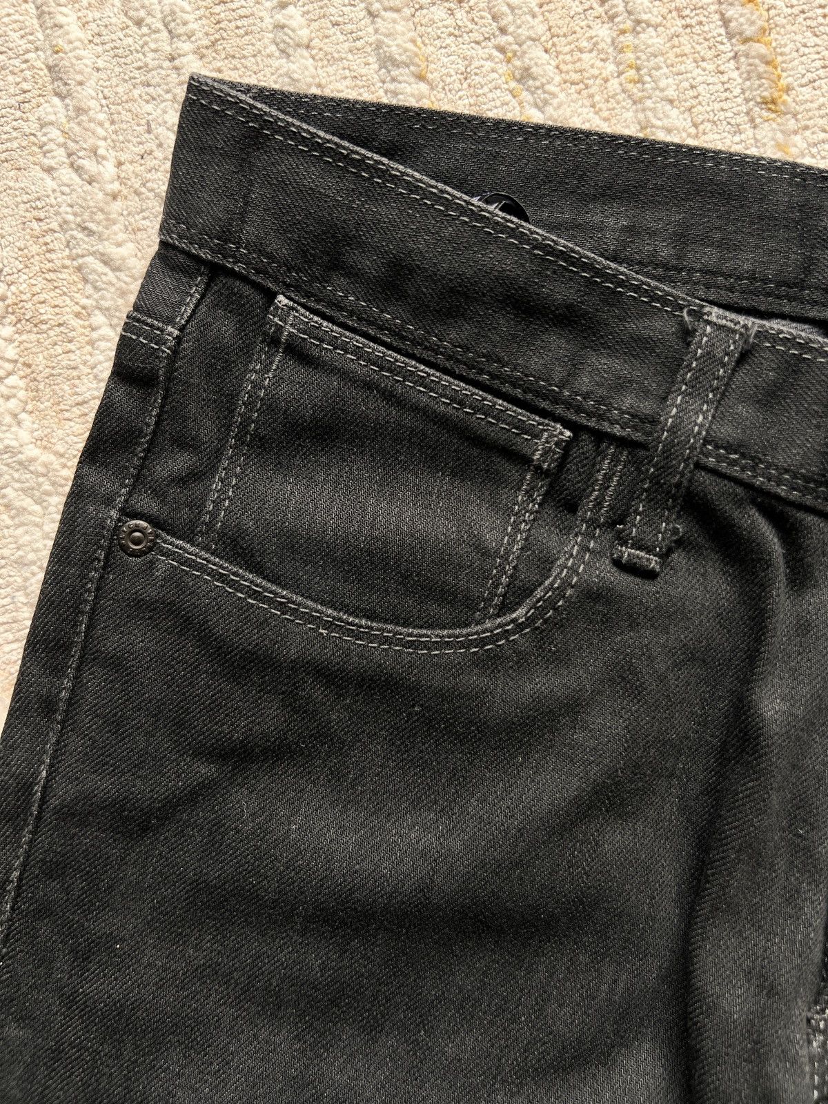 Black Barrett × Neil Barrett Black Barret Waxed Slim Tappered Denim Jeans Size US 31 - 8 Thumbnail