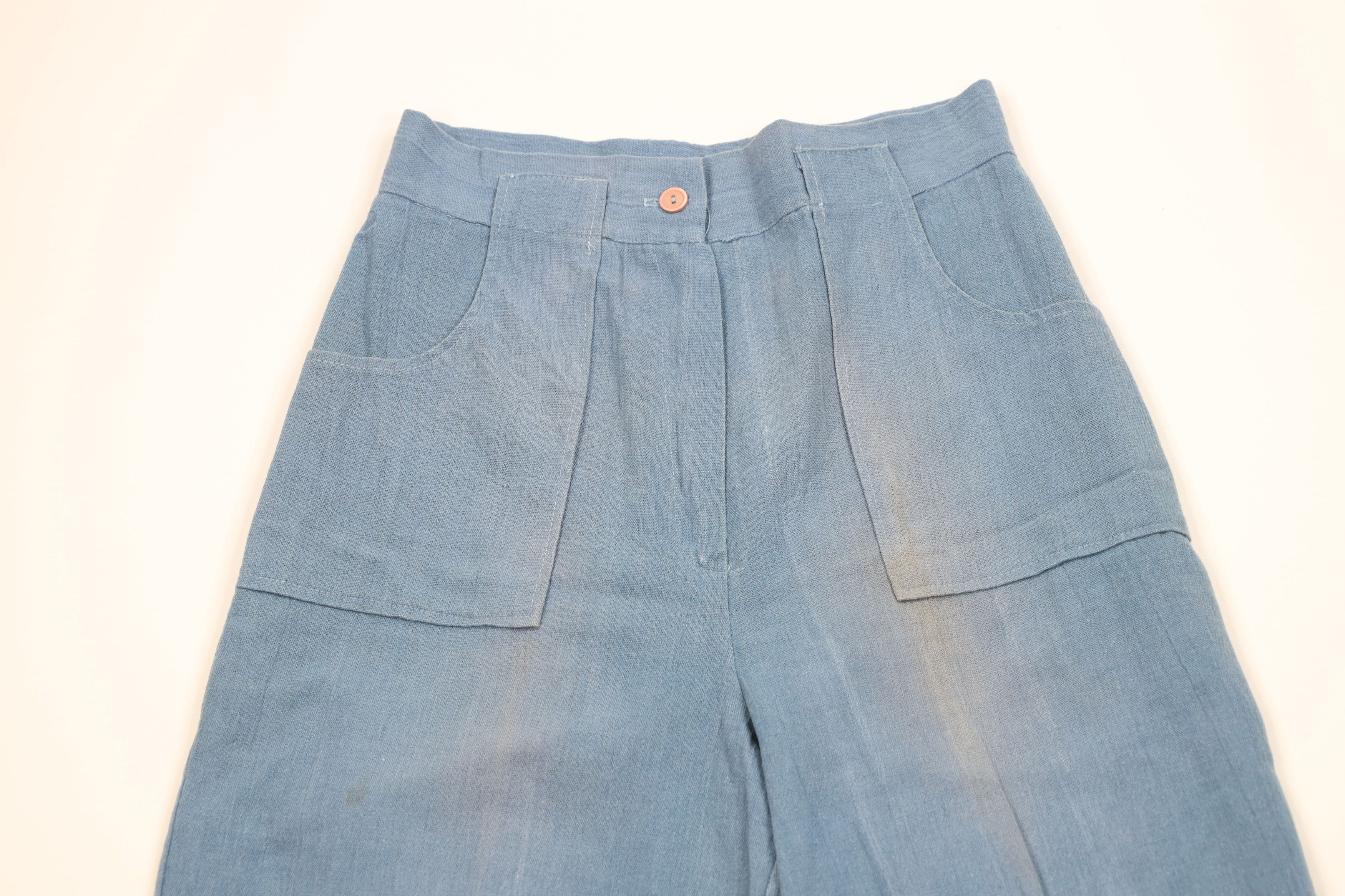 Vintage Vintage 60s 70s Streetwear Bell Bottoms Pants Blue USA Size 27" / US 4 / IT 40 - 2 Thumbnail