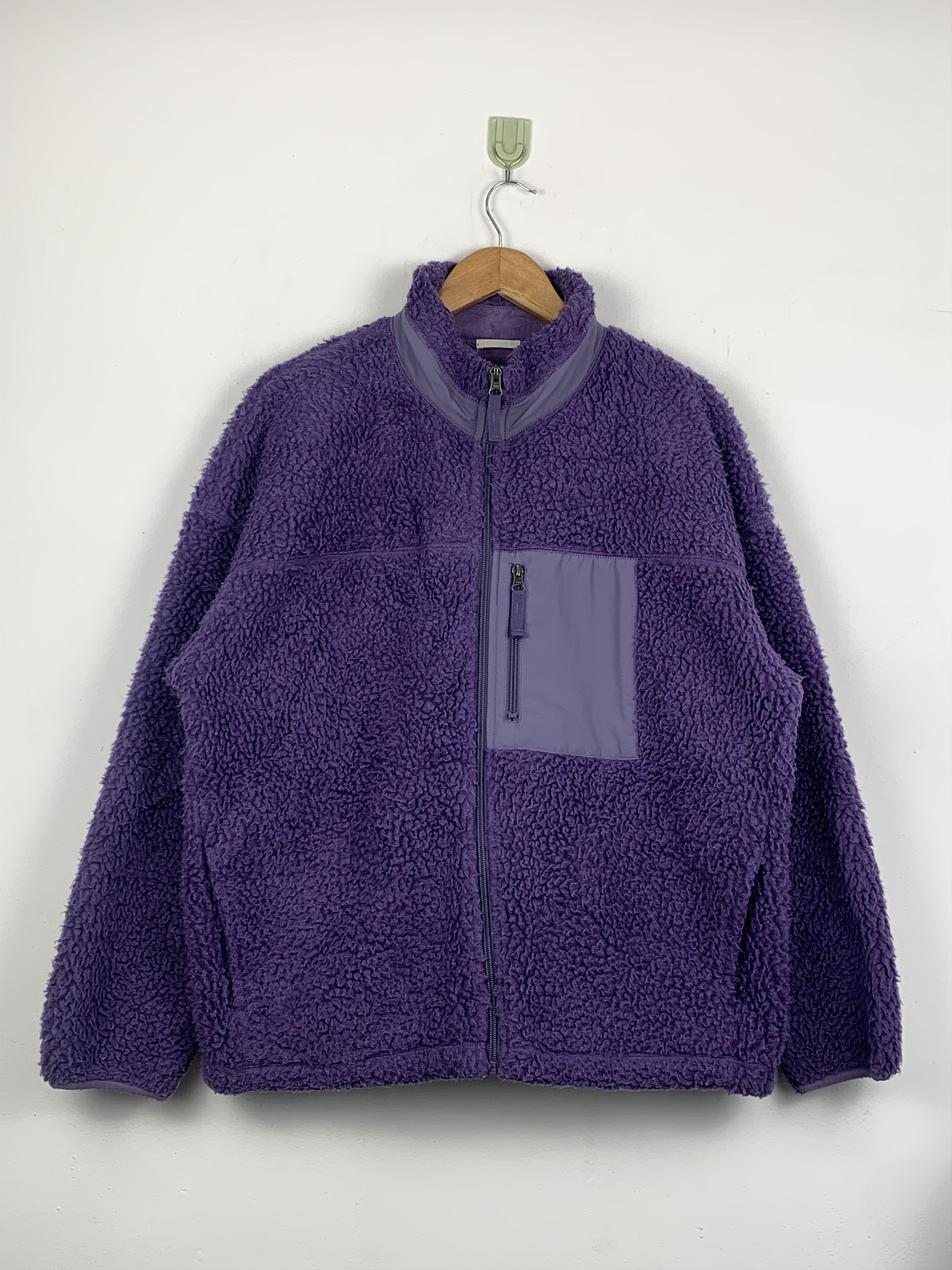 image of Gu Uniqlo Fleece Jacket in Purple, Men's (Size XL)