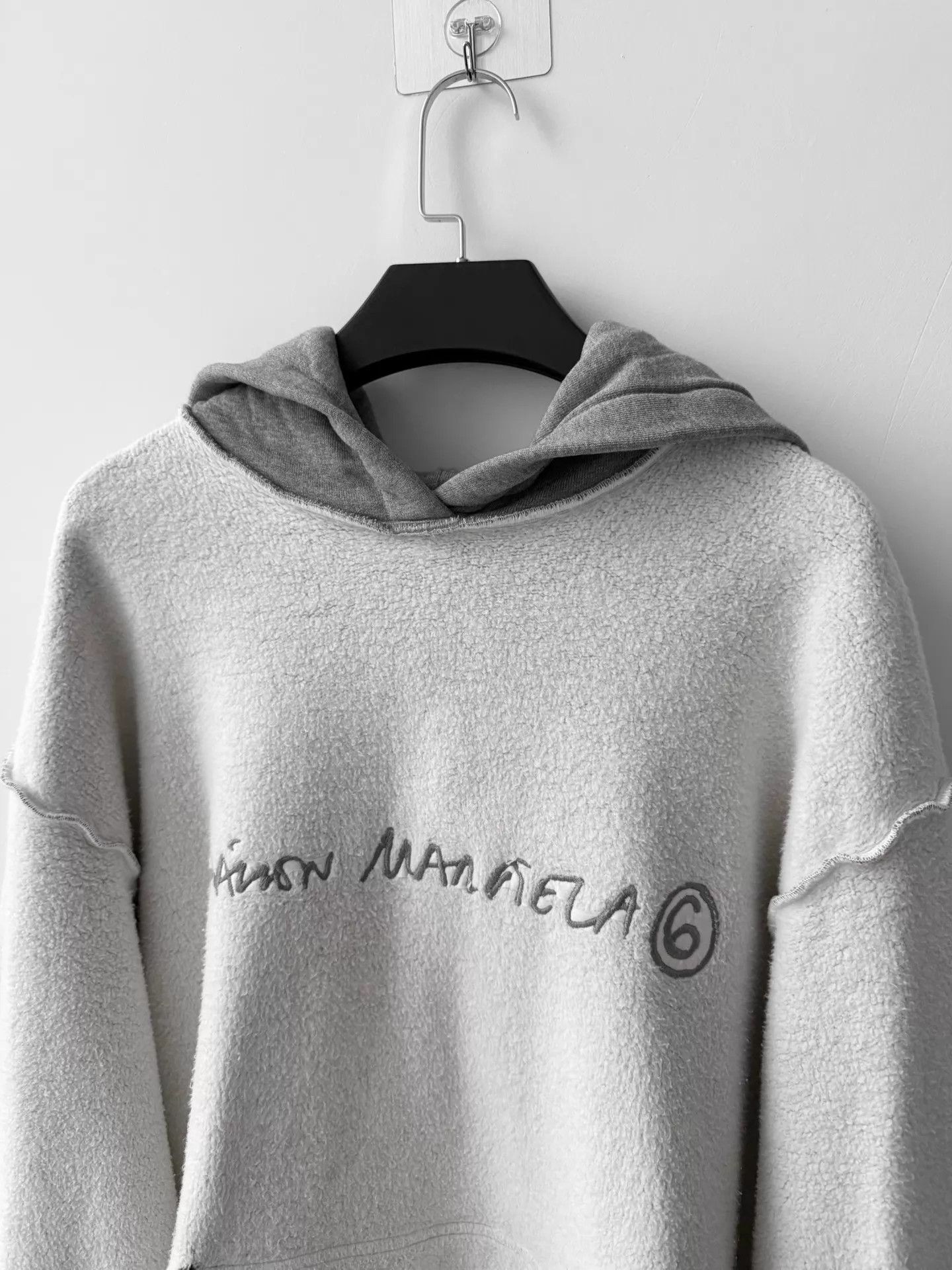 MM6 MM6 Maison Margiela F/W21 Fleece Hoodie Gray/Off-White S Size S / US 4 / IT 40 - 5 Thumbnail
